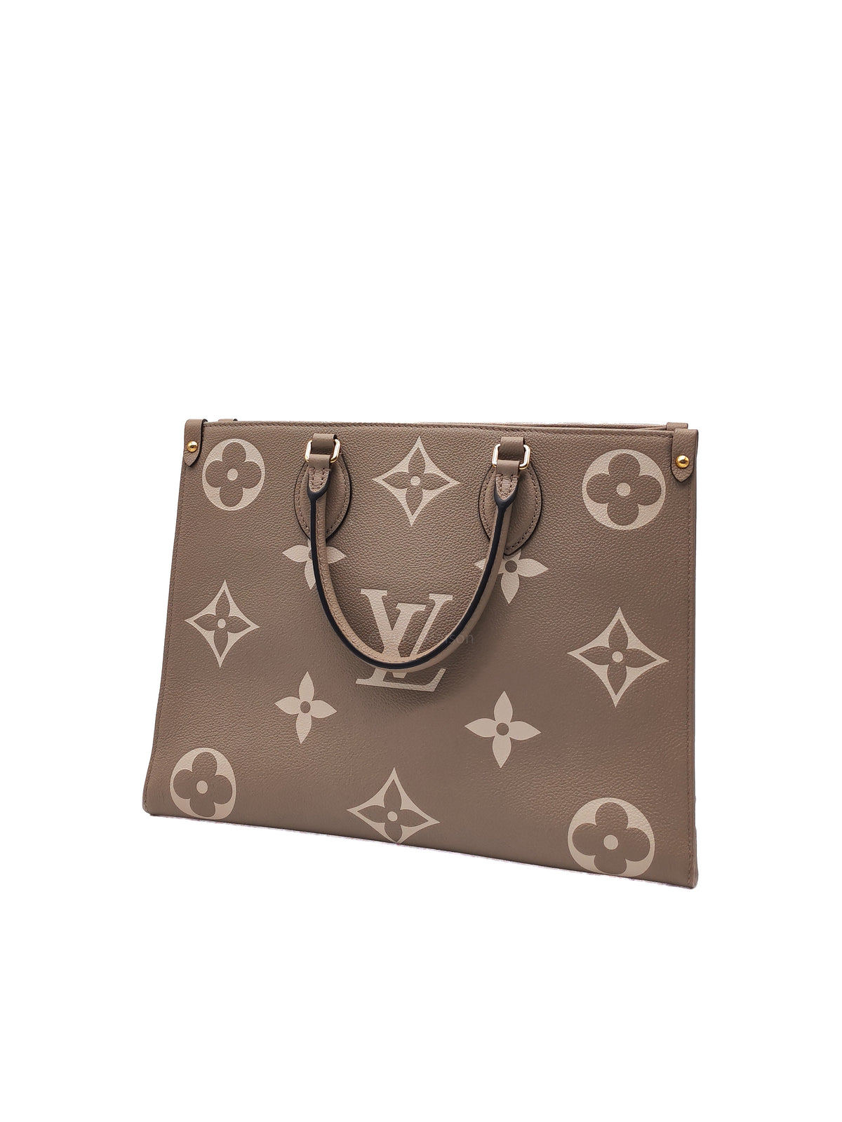 Louis Vuitton OntheGo (OTG) MM in Tourterelle/Creme Monogram Empriente Leather and Gold Hardware Microchip | Purse Maison Luxury Bags Shop