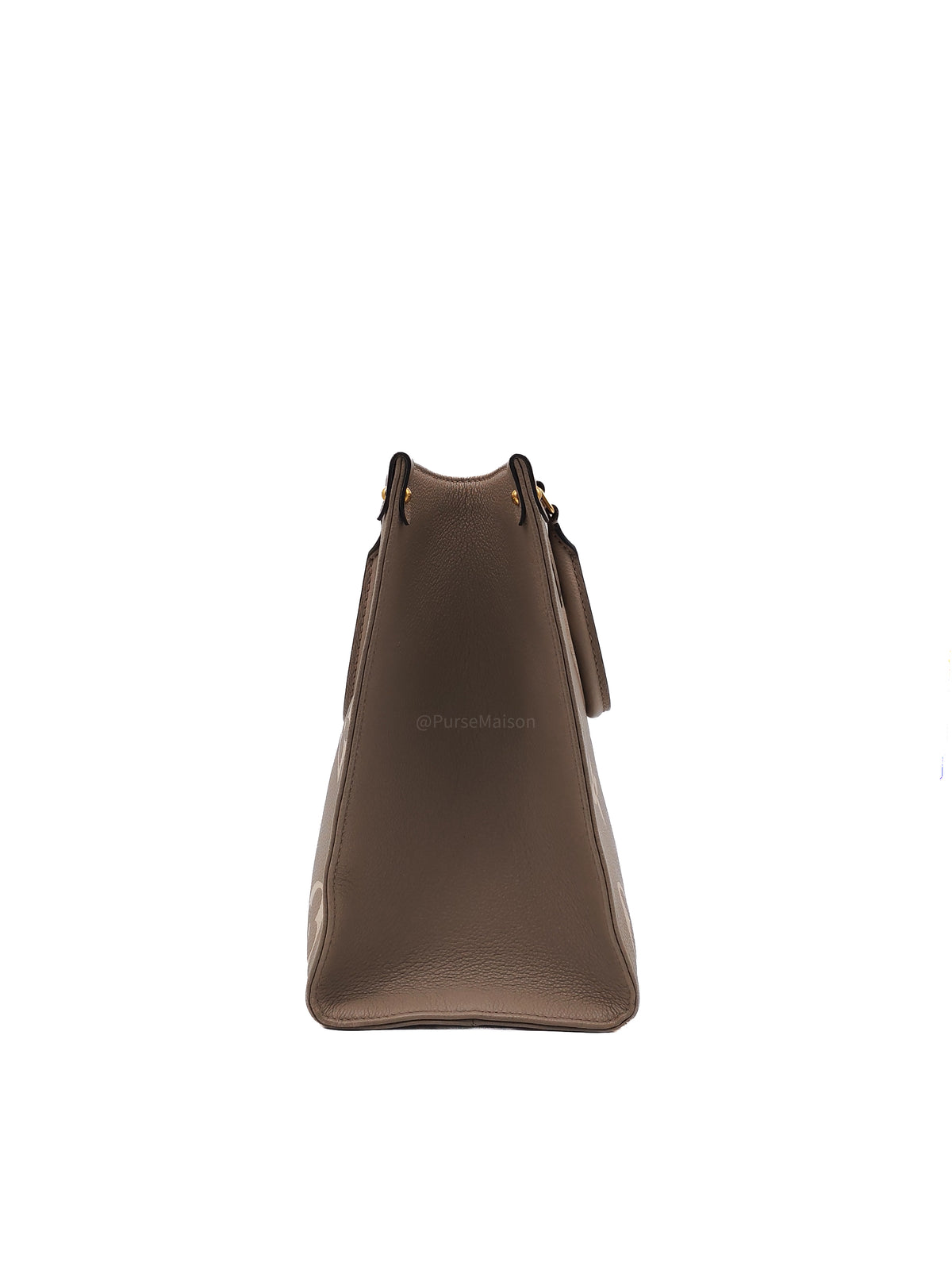Louis Vuitton OntheGo (OTG) MM in Tourterelle/Creme Monogram Empriente Leather and Gold Hardware Microchip | Purse Maison Luxury Bags Shop
