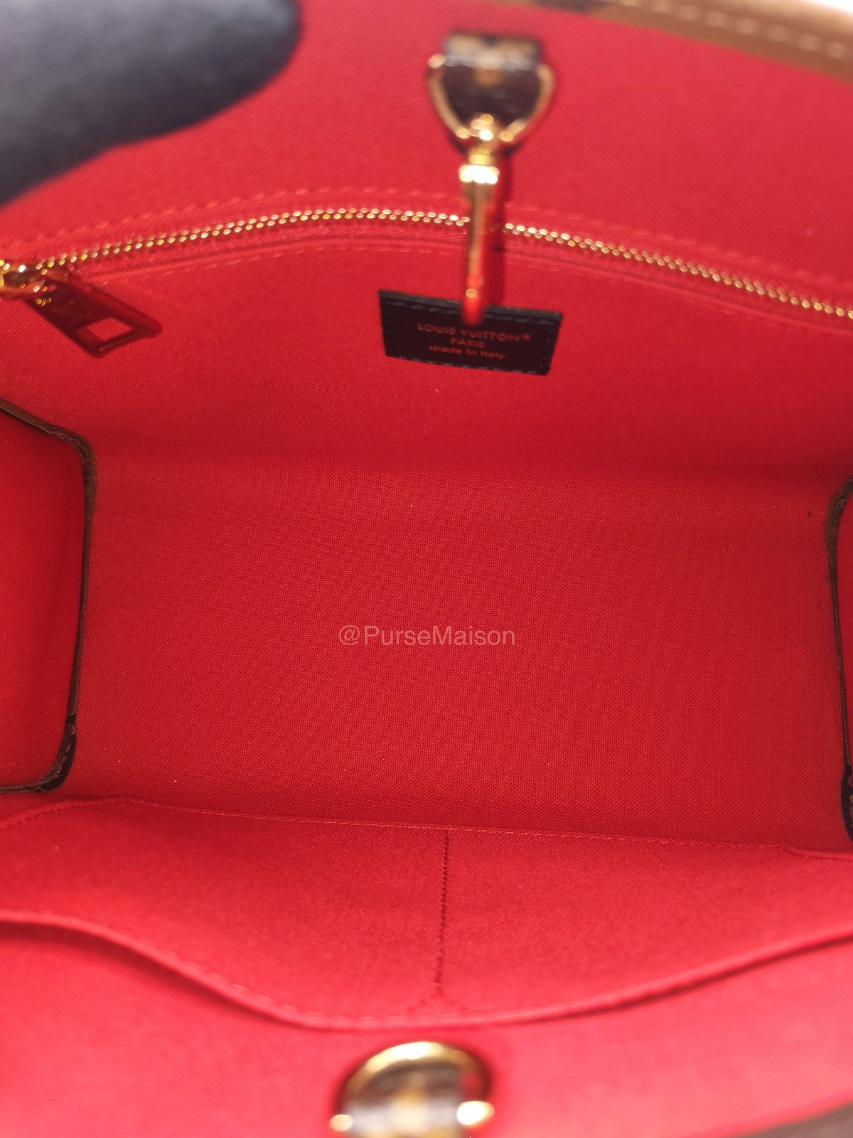 Louis Vuitton OnTheGo (OTG) PM in Reverse Monogram Canvas and Gold Hardware Microchip | Purse Maison Luxury Bags Shop