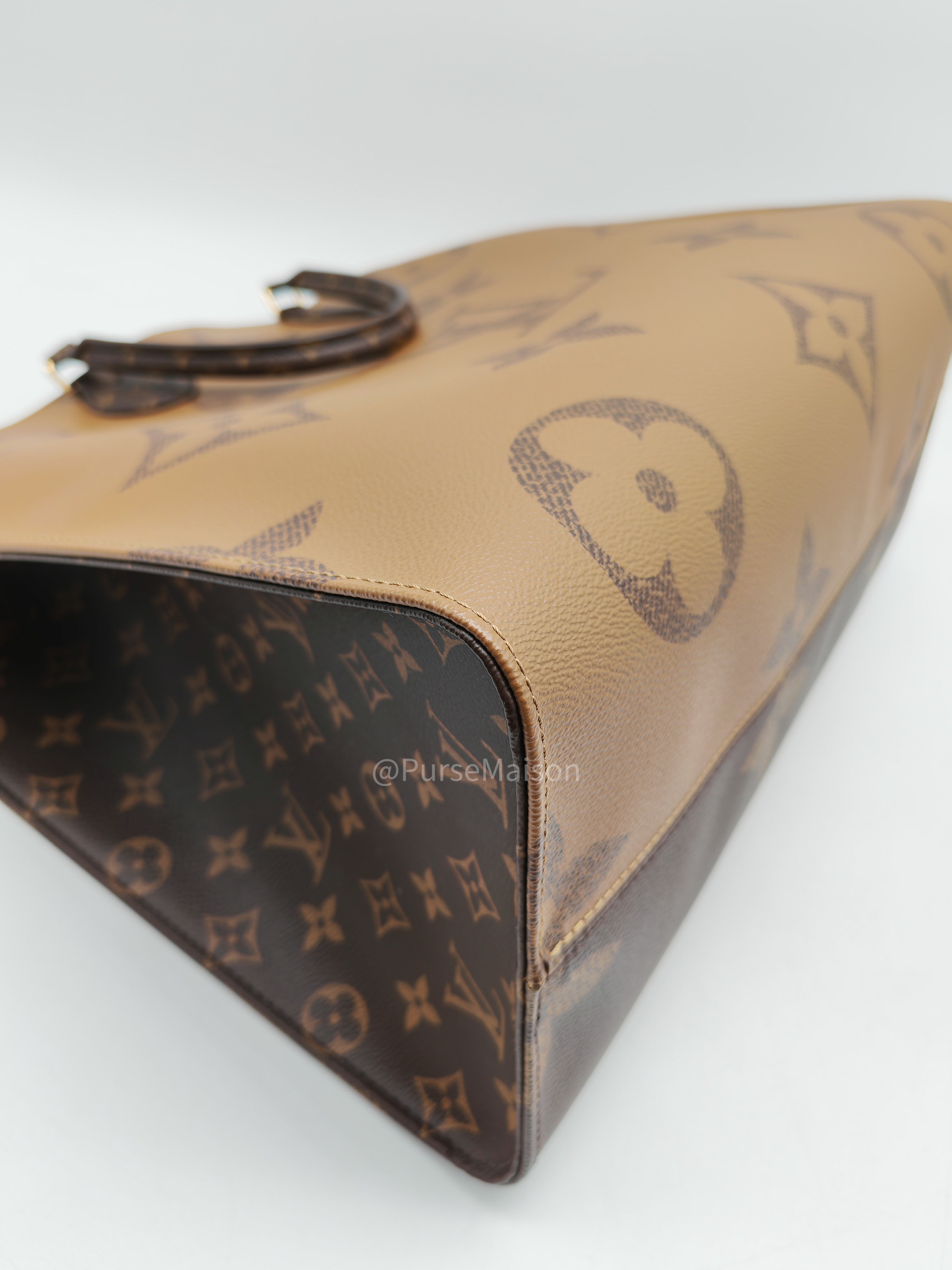 Louis Vuitton OntheGo Tote Bag GM in Reverse Monogram Canvas (Microchip) | Purse Maison Luxury Bags Shop