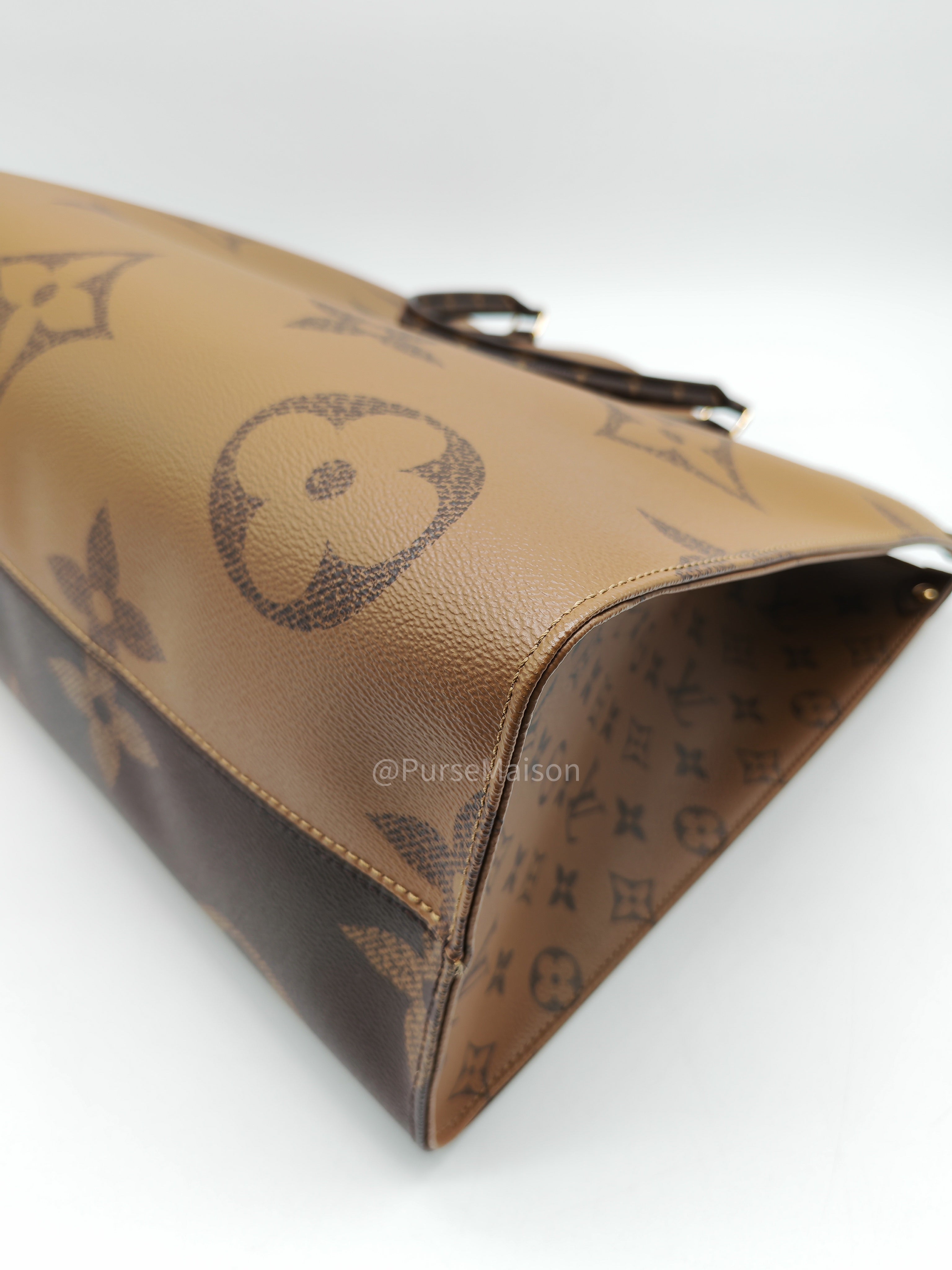 Louis Vuitton OntheGo Tote Bag GM in Reverse Monogram Canvas (Microchip) | Purse Maison Luxury Bags Shop