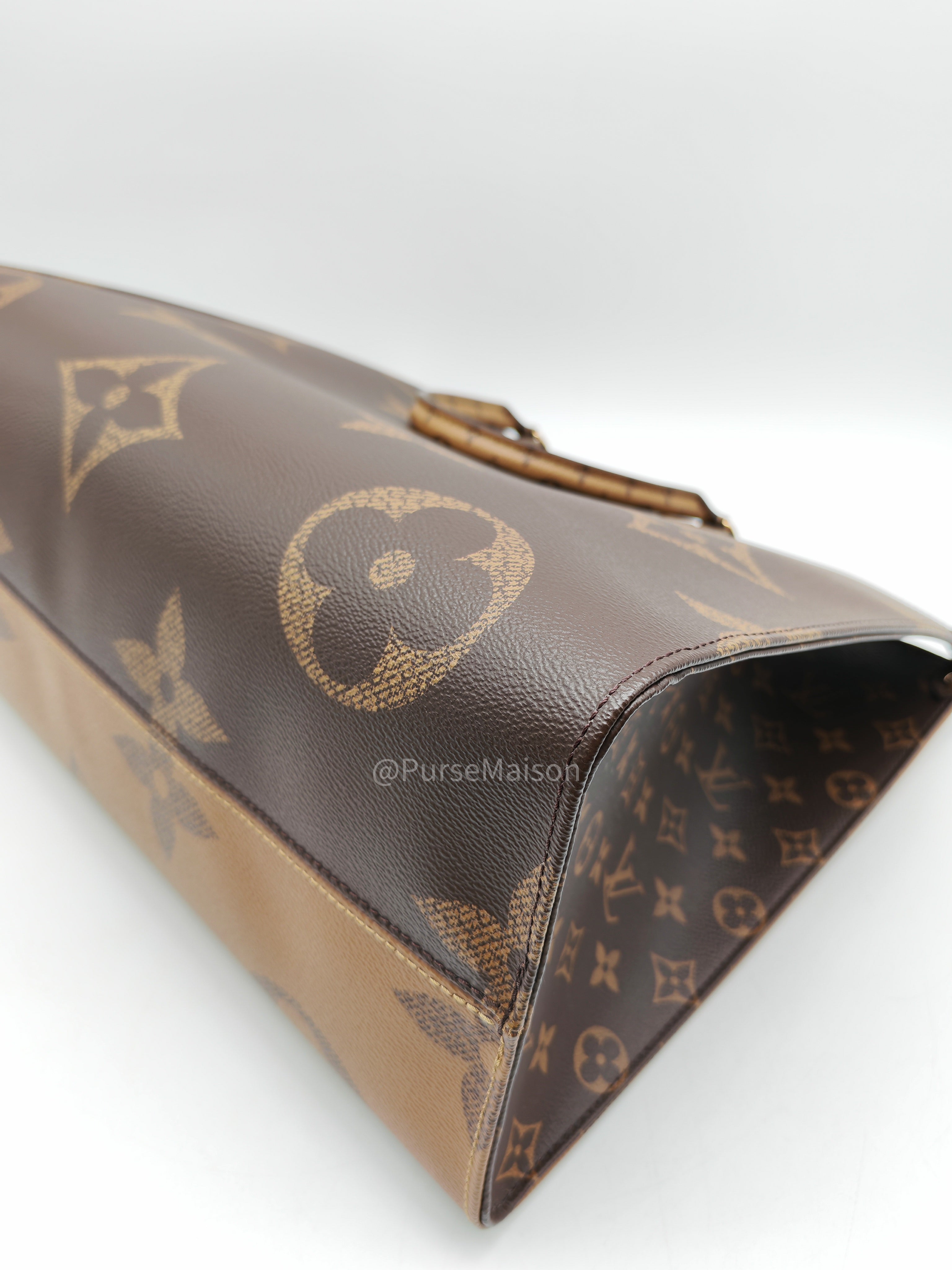 Louis Vuitton OntheGo Tote Bag GM in Reverse Monogram Canvas (Microchip) | Purse Maison Luxury Bags Shop