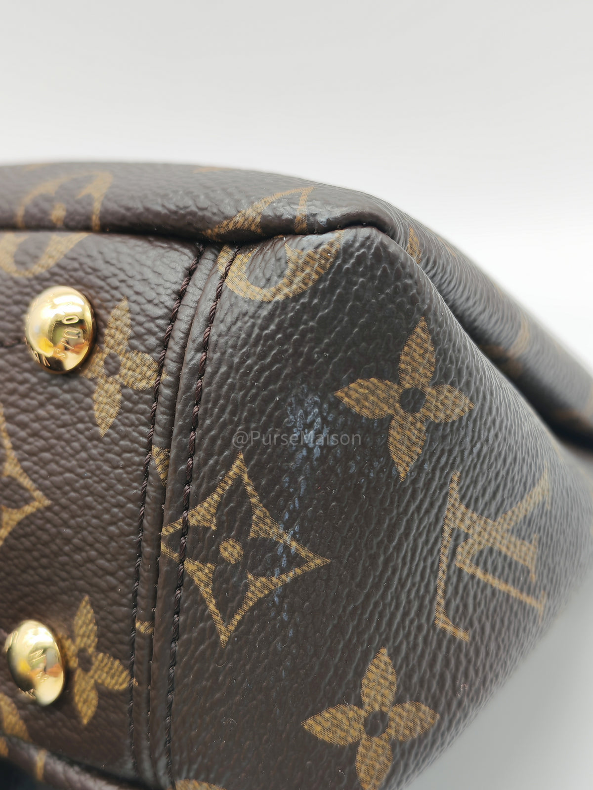 Louis Vuitton Pallas BB Bag in Monogram Canvas with Cherry Cerise Red Leather Trim (Datecode: SP1195) | Purse Maison Luxury Bags Shop