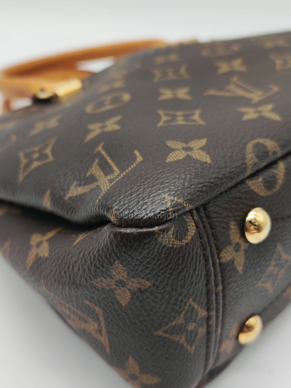 Louis Vuitton Pallas BB Bag in Monogram Canvas with Cherry Cerise Red Leather Trim (Datecode: SP1195) | Purse Maison Luxury Bags Shop