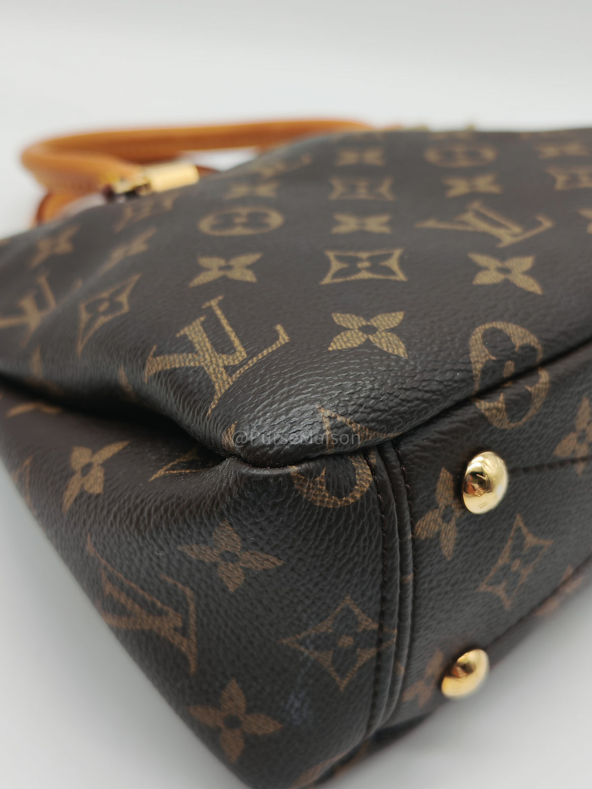 Louis Vuitton Pallas BB Bag in Monogram Canvas with Cherry Cerise Red Leather Trim (Datecode: SP1195) | Purse Maison Luxury Bags Shop