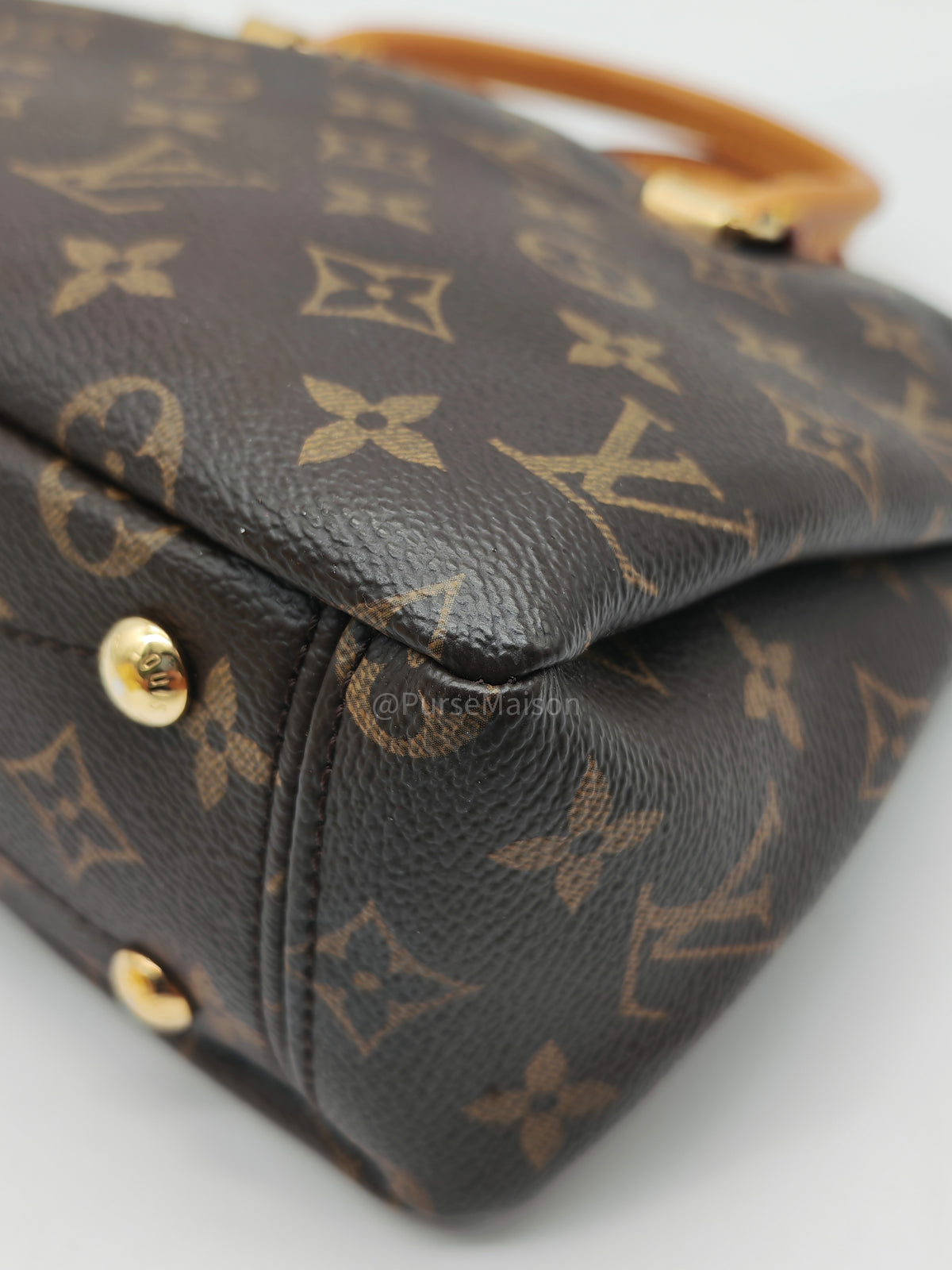 Louis Vuitton Pallas BB Bag in Monogram Canvas with Cherry Cerise Red Leather Trim (Datecode: SP1195) | Purse Maison Luxury Bags Shop