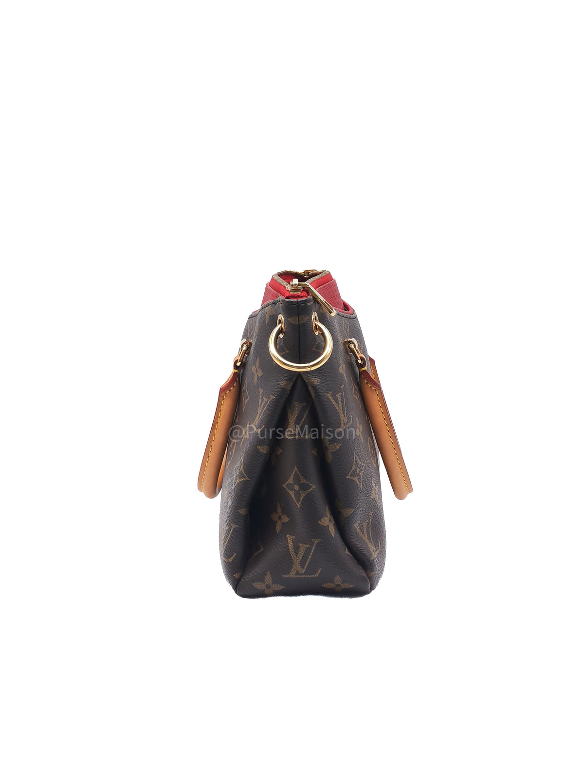Louis Vuitton Pallas BB Bag in Monogram Canvas with Cherry Cerise Red Leather Trim (Datecode: SP1195) | Purse Maison Luxury Bags Shop