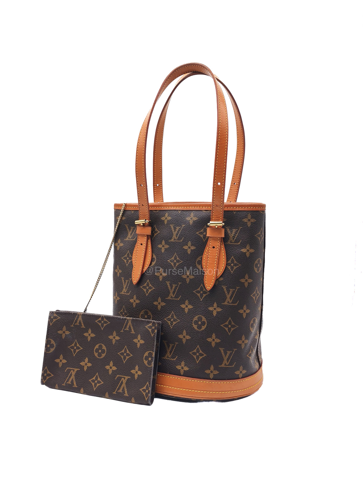 Louis Vuitton Petit Bucket Bag PM in Monogram Canvas and Gold Hardware (Datecode: VI0959) | Purse Maison Luxury Bags Shop