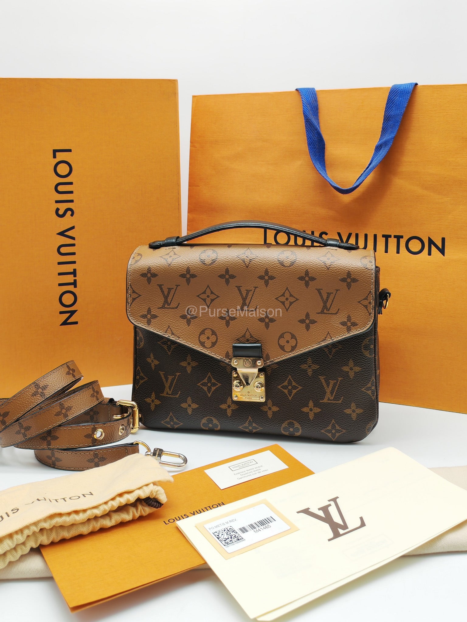 Louis Vuitton Pochette Metis in Monogram Reverse Canvas (Date Code: DR2117) | Purse Maison Luxury Bags Shop