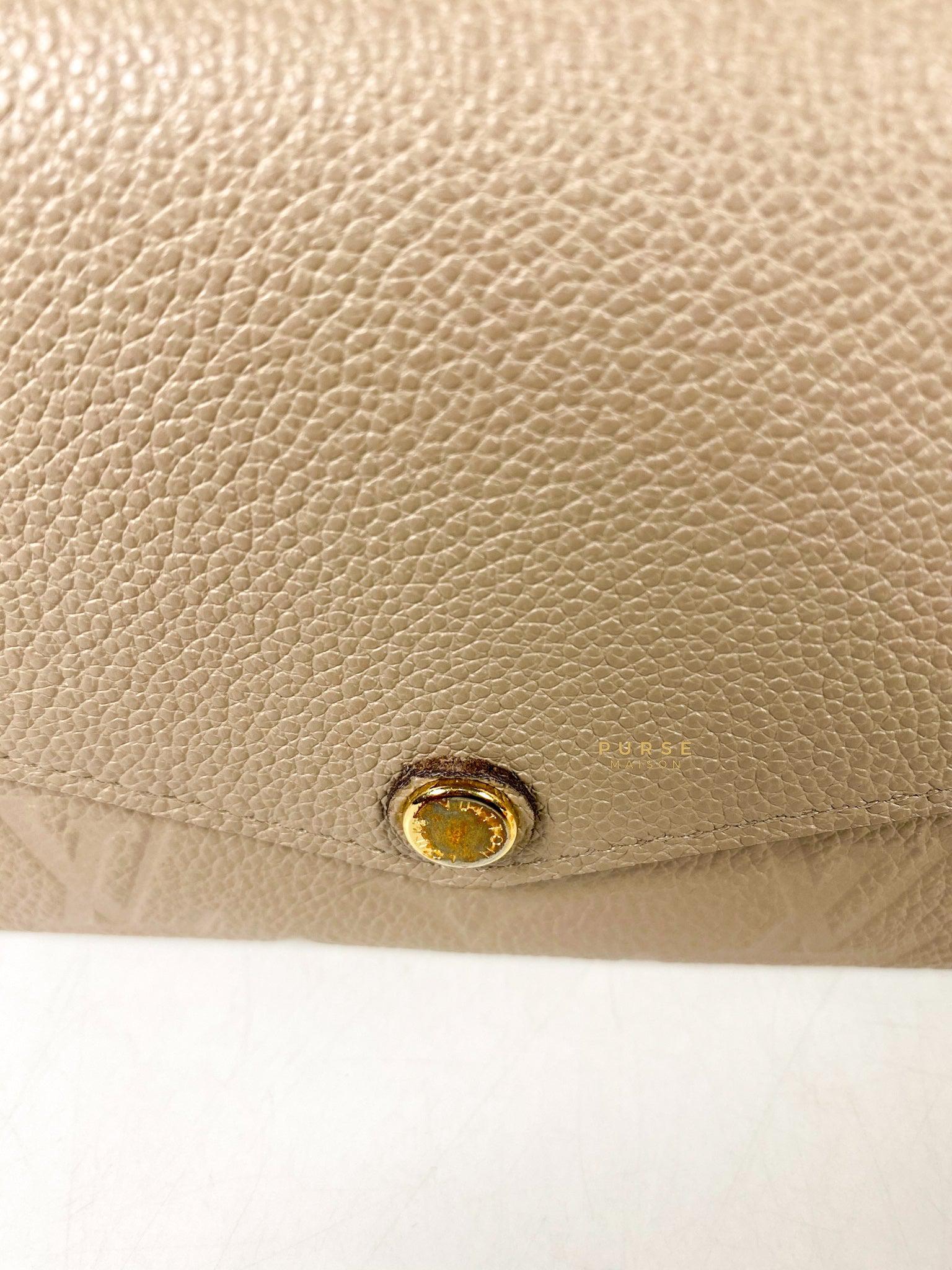 Louis Vuitton Sarah Wallet in Turtledove Monogram Empreinte Canvas (microchip)