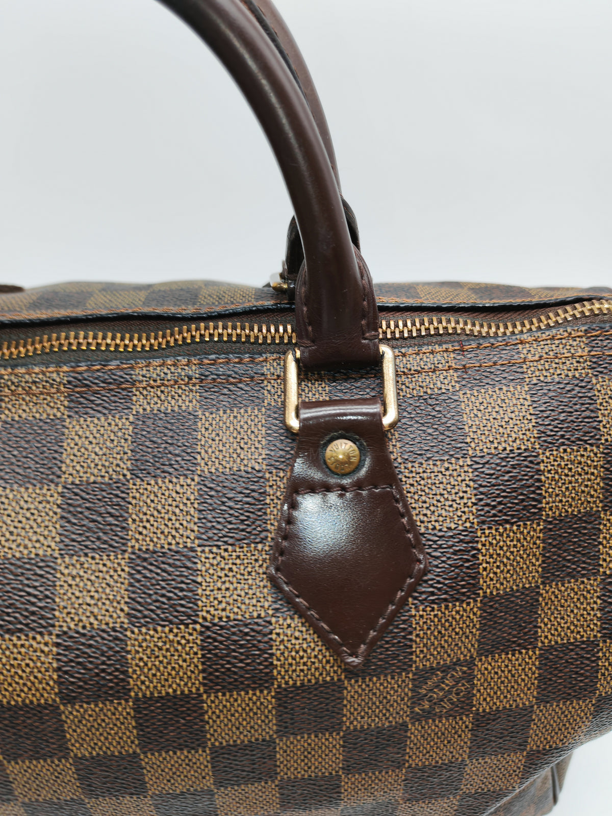 Louis Vuitton Speedy 30 in Damier Ebene Canvas and Gold Hardware (Datecode: SP1087) | Purse Maison Luxury Bags Shop