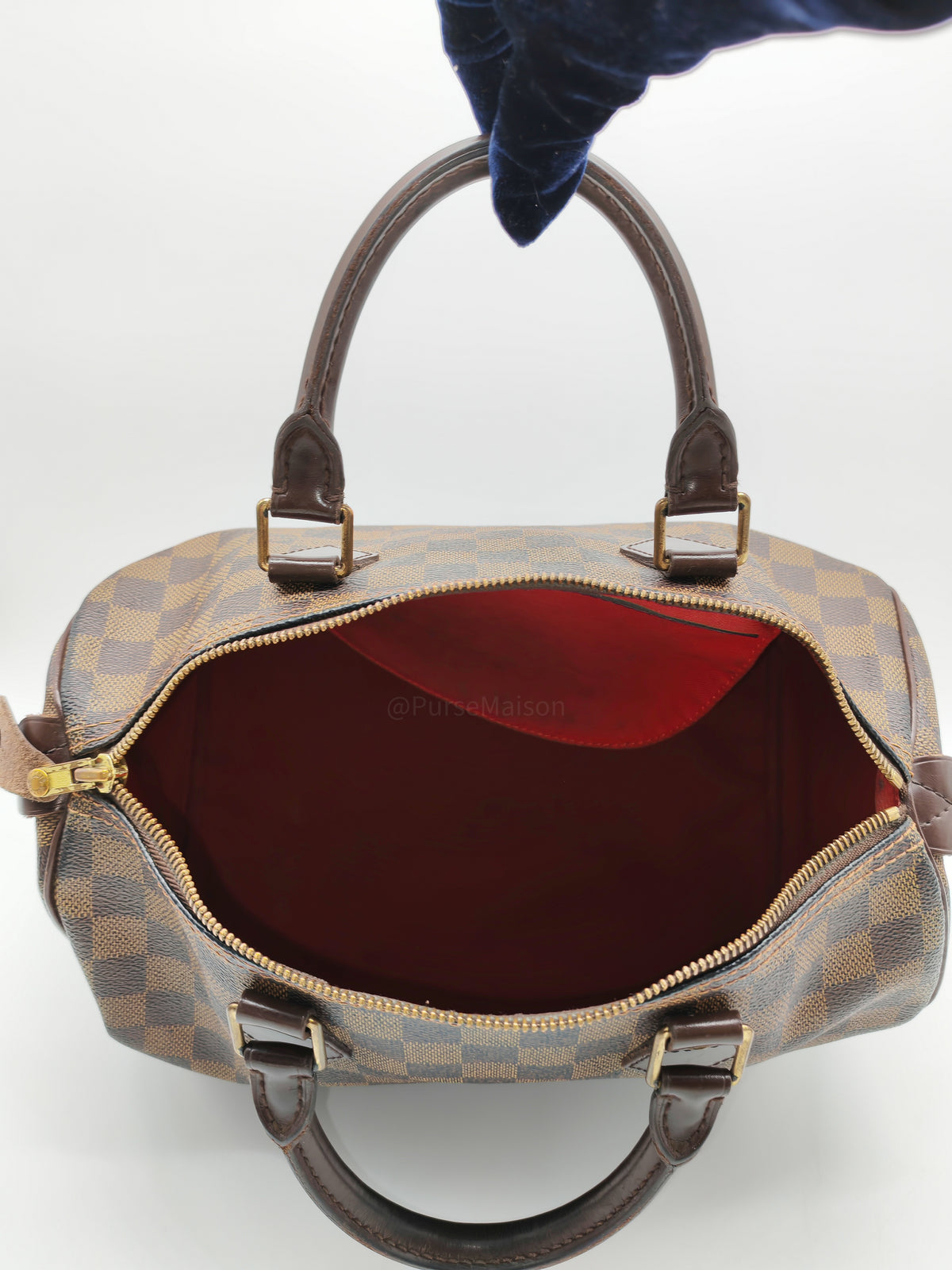 Louis Vuitton Speedy 30 in Damier Ebene Canvas and Gold Hardware (Datecode: SP1087) | Purse Maison Luxury Bags Shop