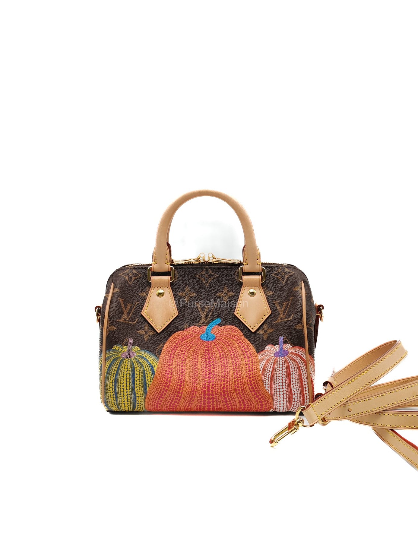 Louis Vuitton Speedy Bandouliere 20 LV x Yayoi Kusama in Monogram Canvas Pumpskins (Microchip) | Purse Maison Luxury Bags Shop