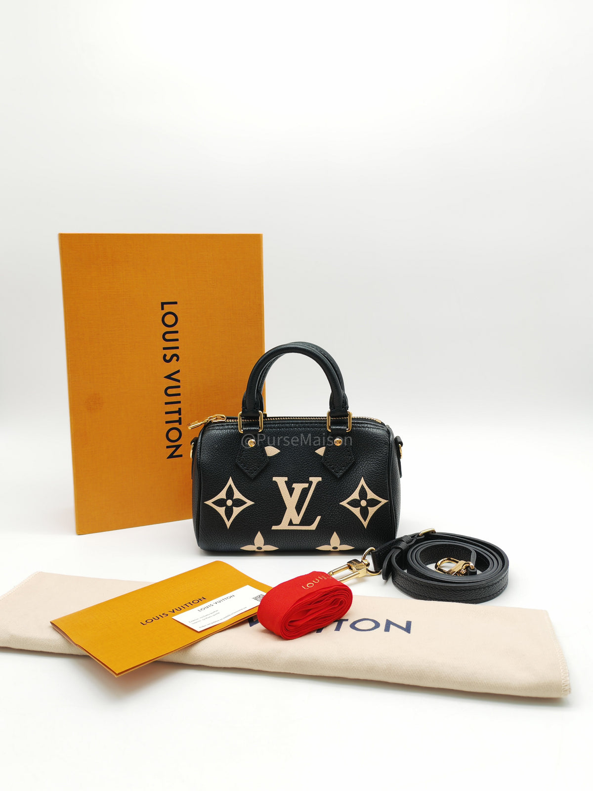 Louis Vuitton Speedy Nano in Bicolor Monogram Empriente Leather (Microchip) | Purse Maison Luxury Bags Shop
