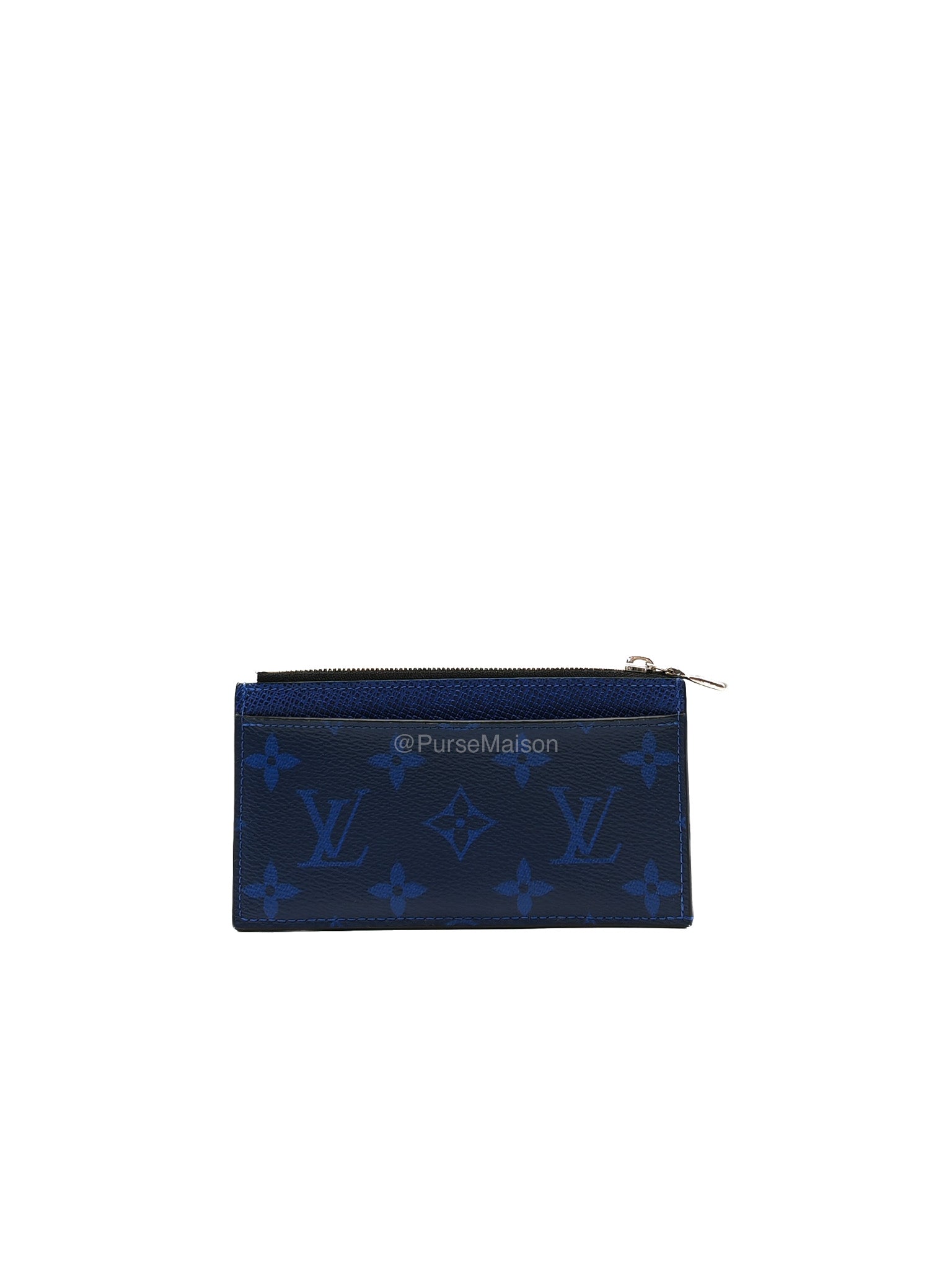 Louis Vuitton Taigarama Coin Card Holder in Cobalt Blue Monogram Canvas and Taïga Leather | Purse Maison Luxury Bags Shop