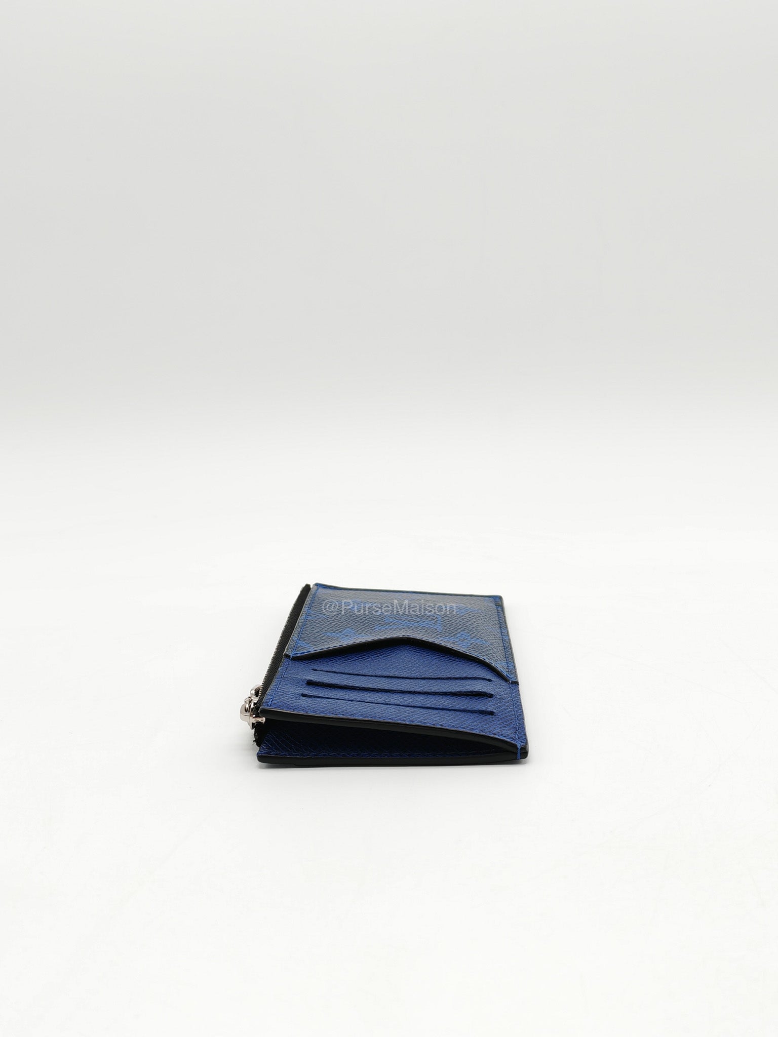 Louis Vuitton Taigarama Coin Card Holder in Cobalt Blue Monogram Canvas and Taïga Leather | Purse Maison Luxury Bags Shop