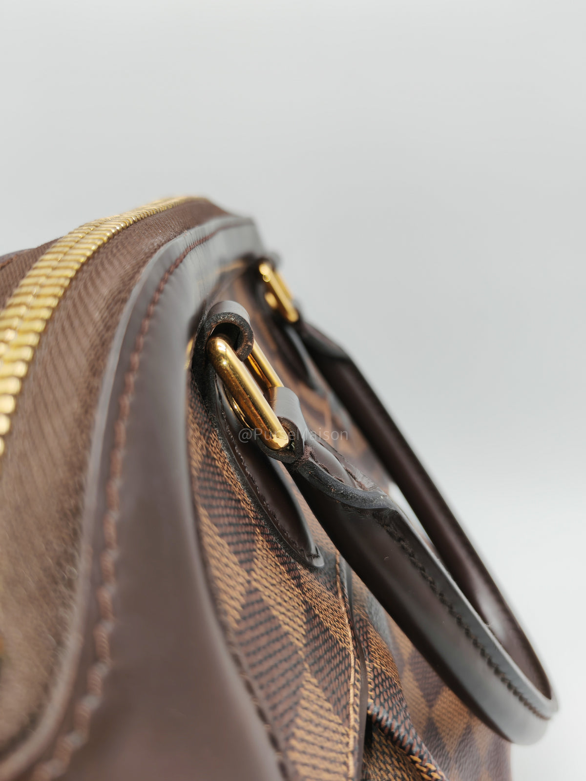 Louis Vuitton Trevi PM in Damier Ebene Canvas and Gold Hardware (Datecode: FL1080) | Purse Maison Luxury Bags Shop