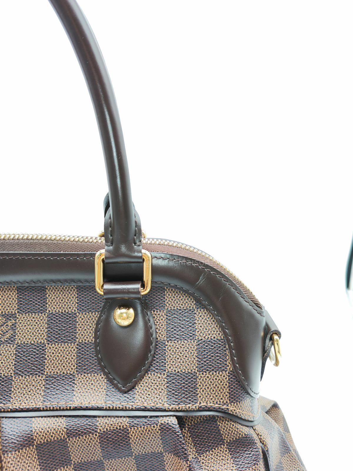 Louis Vuitton Trevi PM in Damier Ebene Canvas and Gold Hardware (Datecode: FL1080) | Purse Maison Luxury Bags Shop
