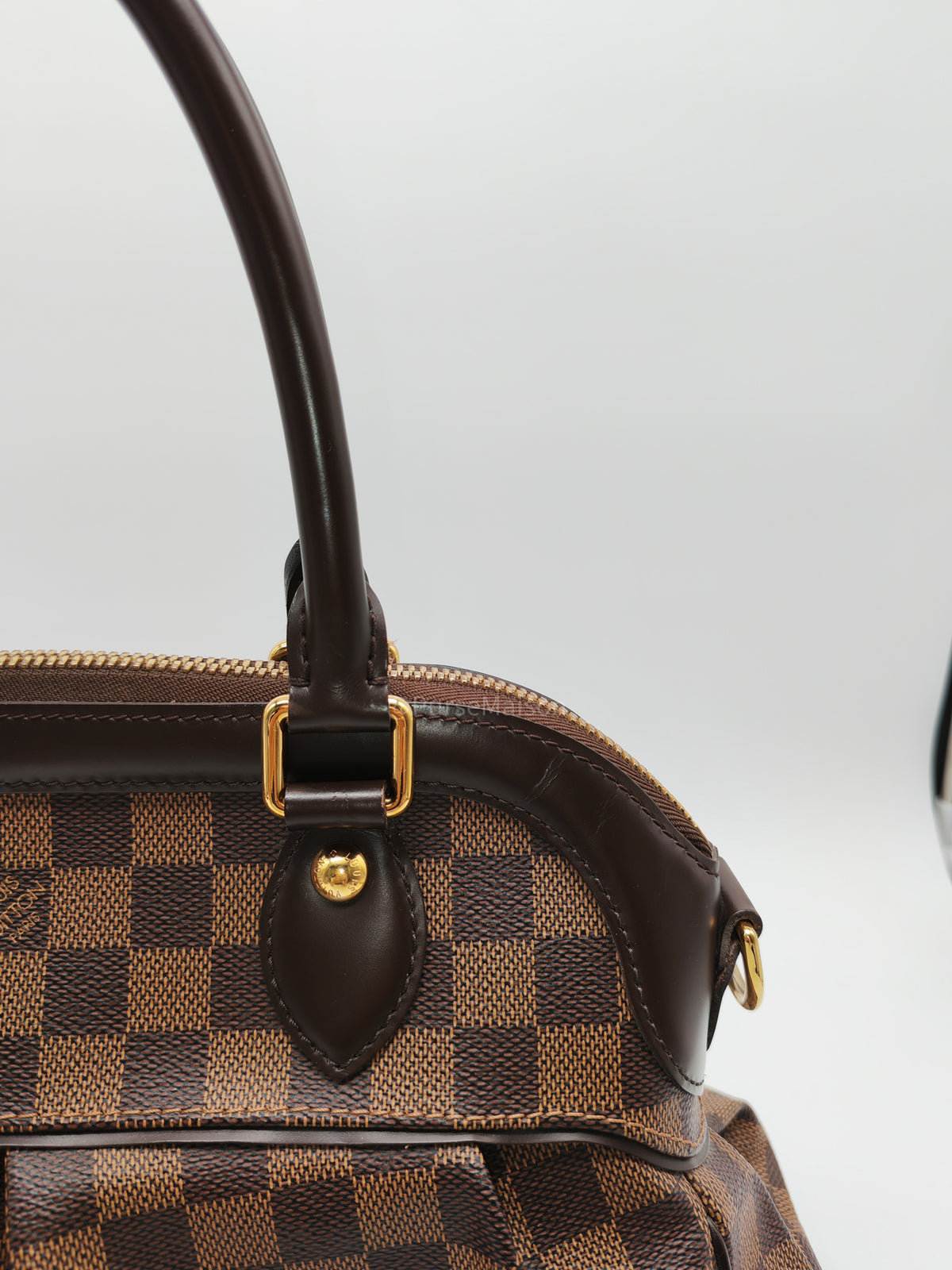 Louis Vuitton Trevi PM in Damier Ebene Canvas and Gold Hardware (Datecode: FL1080) | Purse Maison Luxury Bags Shop