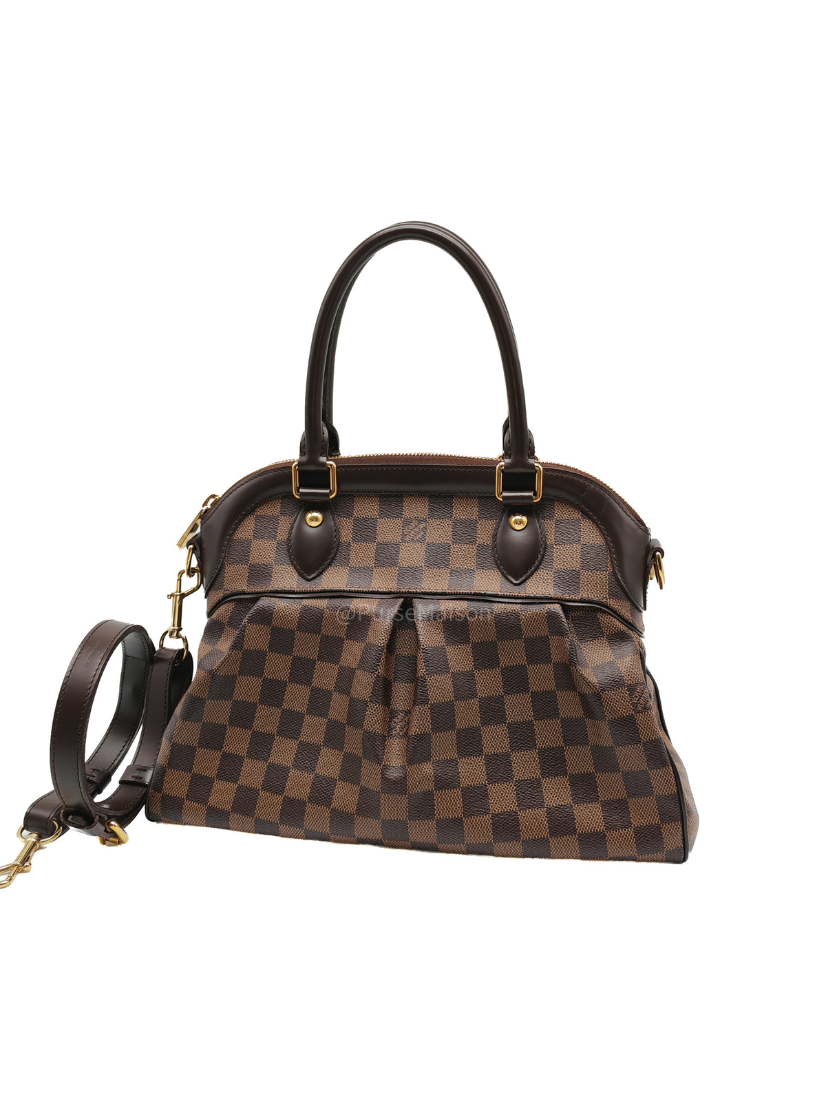 Louis Vuitton Trevi PM in Damier Ebene Canvas and Gold Hardware (Datecode: FL1080) | Purse Maison Luxury Bags Shop
