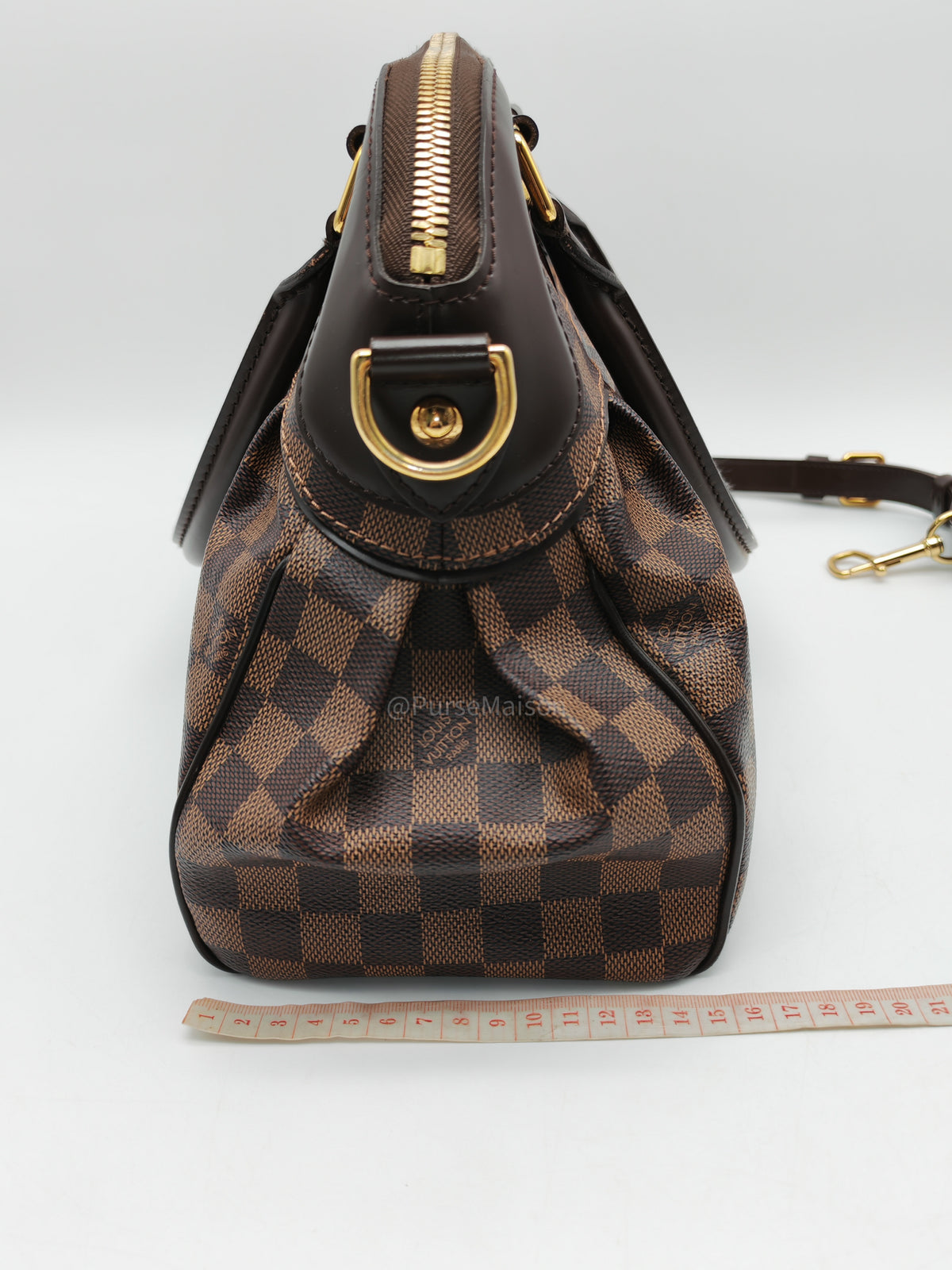 Louis Vuitton Trevi PM in Damier Ebene Canvas and Gold Hardware (Datecode: FL1080) | Purse Maison Luxury Bags Shop