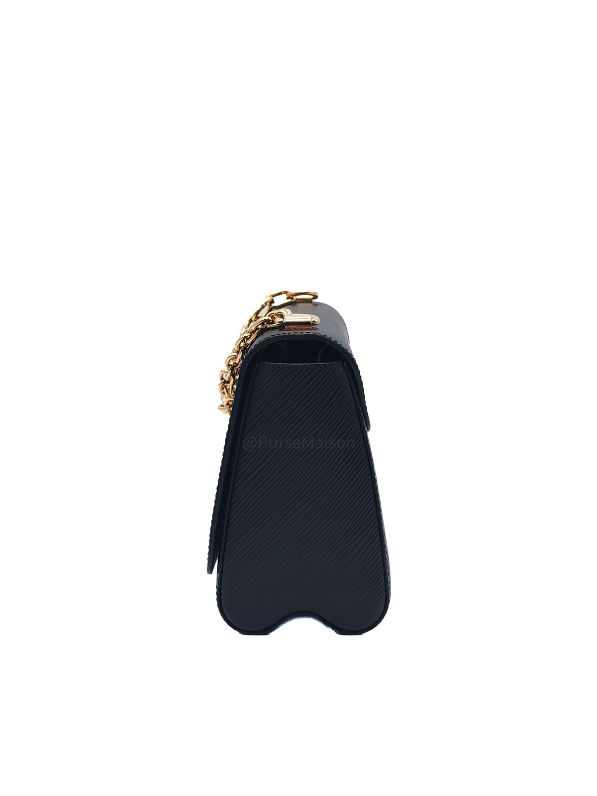 Louis Vuitton Twist Bag MM in Black Epi Leather Monogram Flower Chain and Light Gold Hardware Microchip | Purse Maison Luxury Bags Shop