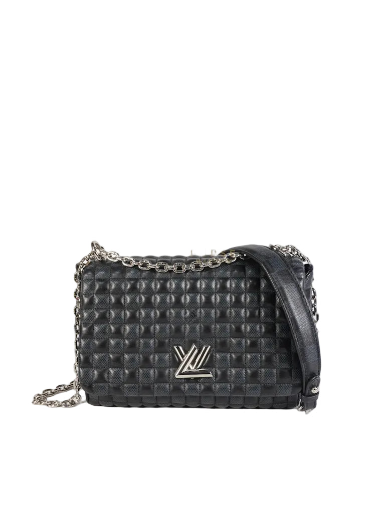 Twist Lock MM in Damier Graphite Calf Leather (Microchipped) | Purse Maison Luxury Bags Shop