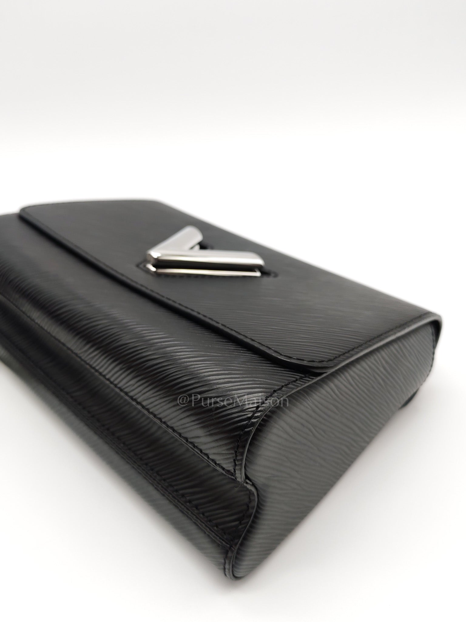 Twist MM Black Epi Leather in Silver Hardware (Microchip) | Purse Maison Luxury Bags Shop