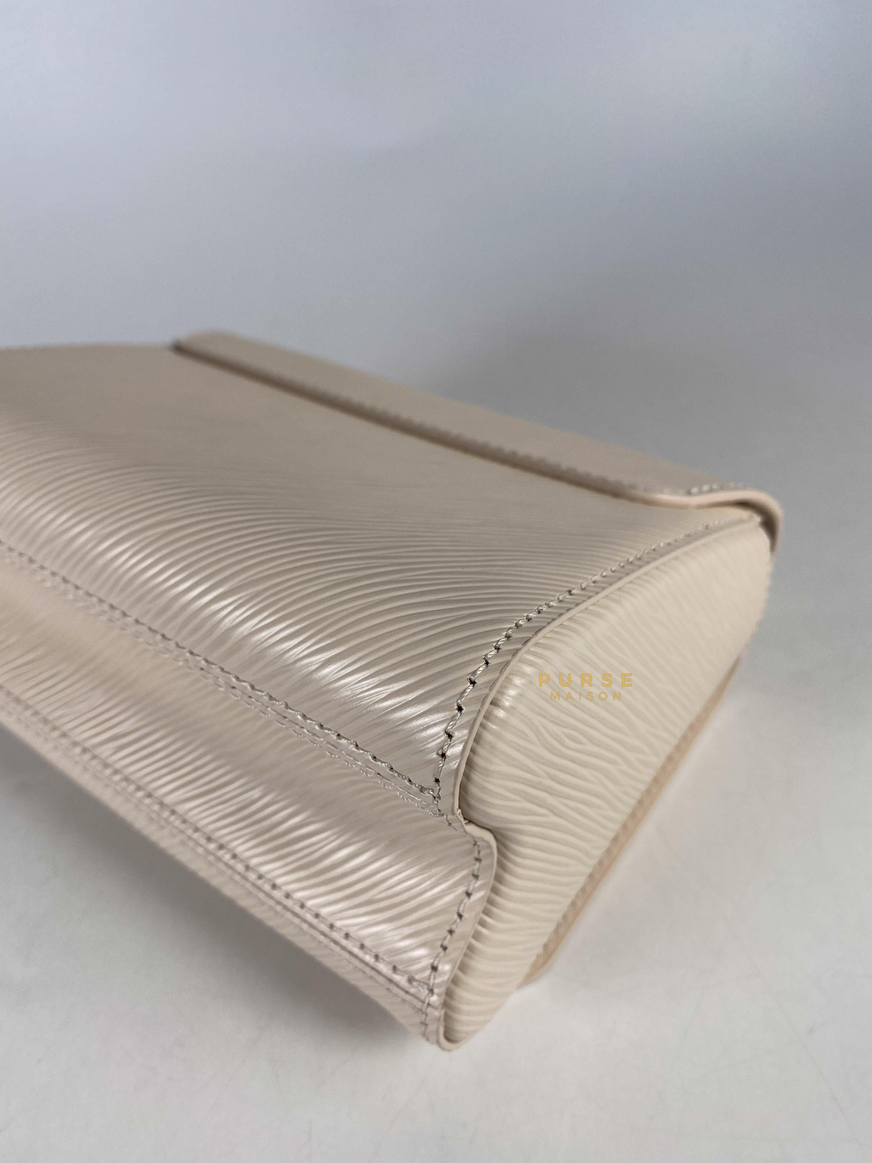 Louis Vuitton Twist PM Quartz White Epi Leather in Gold Hardware (Microchip) | Purse Maison Luxury Bags Shop