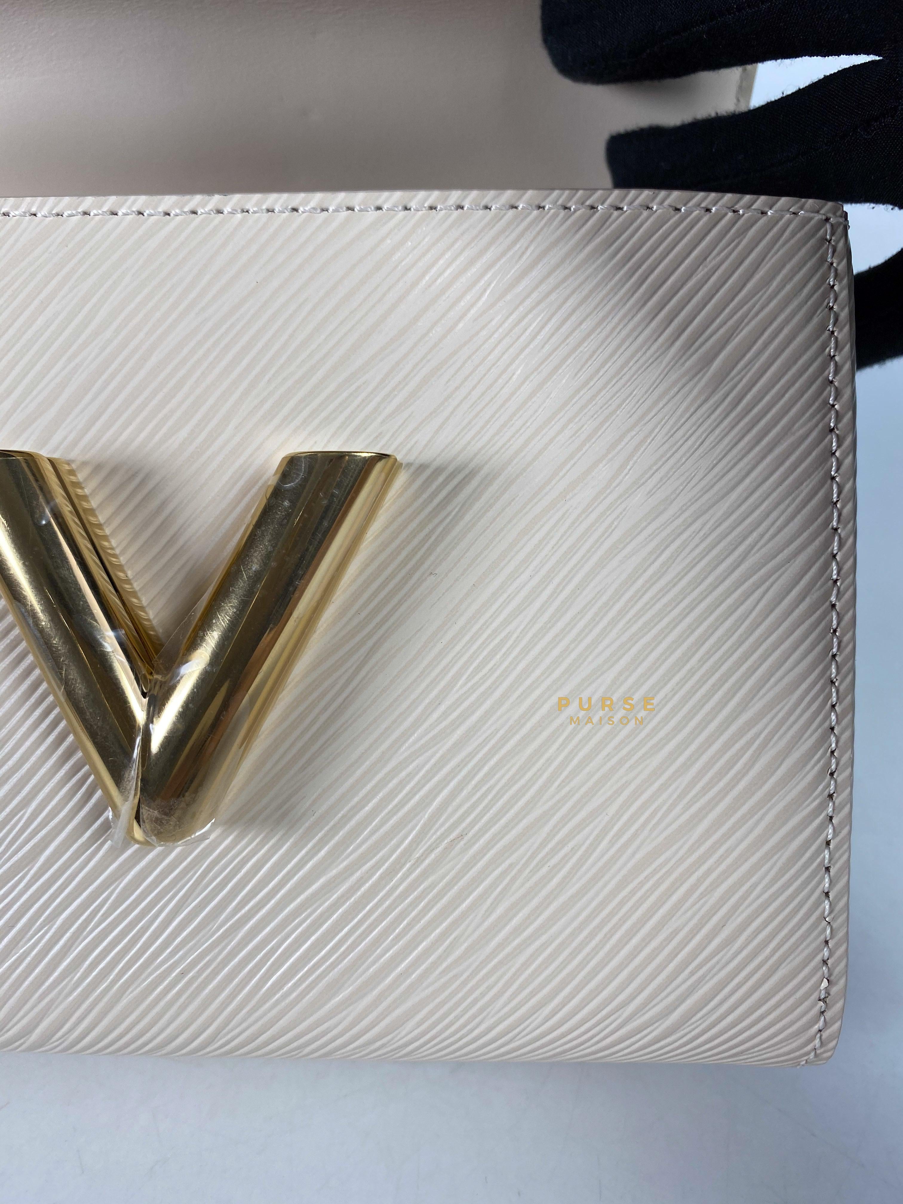 Louis Vuitton Twist PM Quartz White Epi Leather in Gold Hardware (Microchip) | Purse Maison Luxury Bags Shop