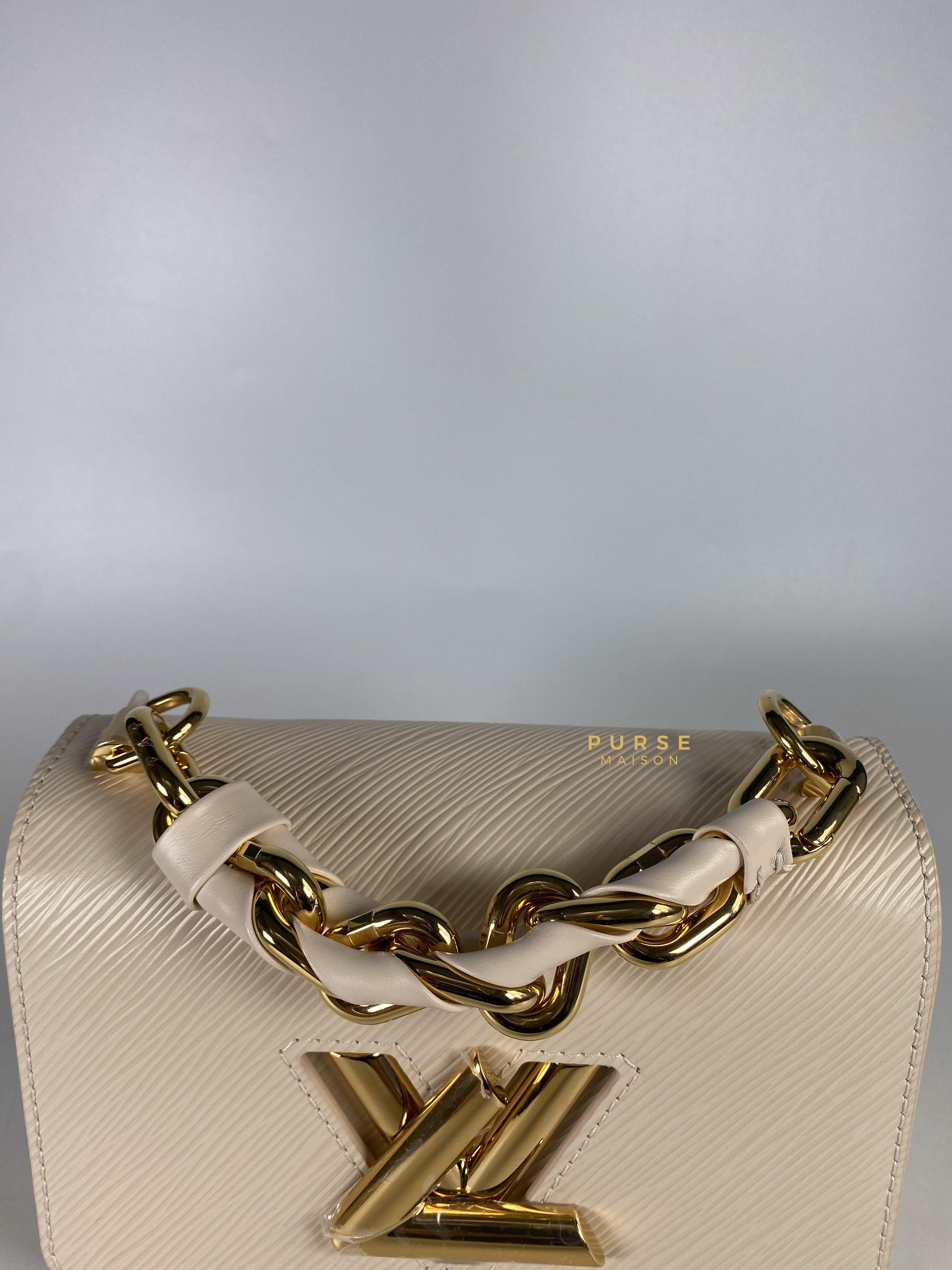 Louis Vuitton Twist PM Quartz White Epi Leather in Gold Hardware (Microchip) | Purse Maison Luxury Bags Shop