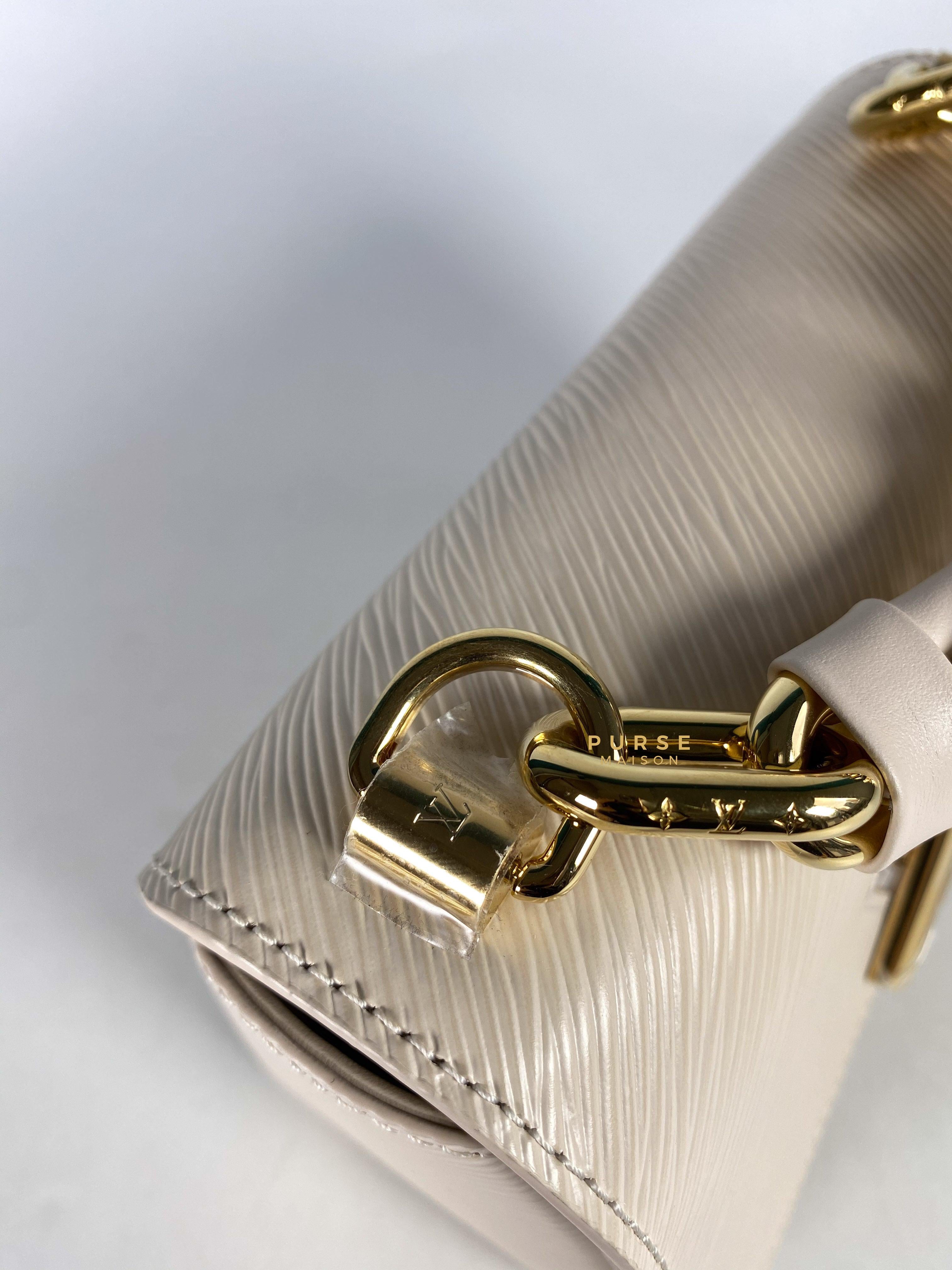 Louis Vuitton Twist PM Quartz White Epi Leather in Gold Hardware (Microchip) | Purse Maison Luxury Bags Shop