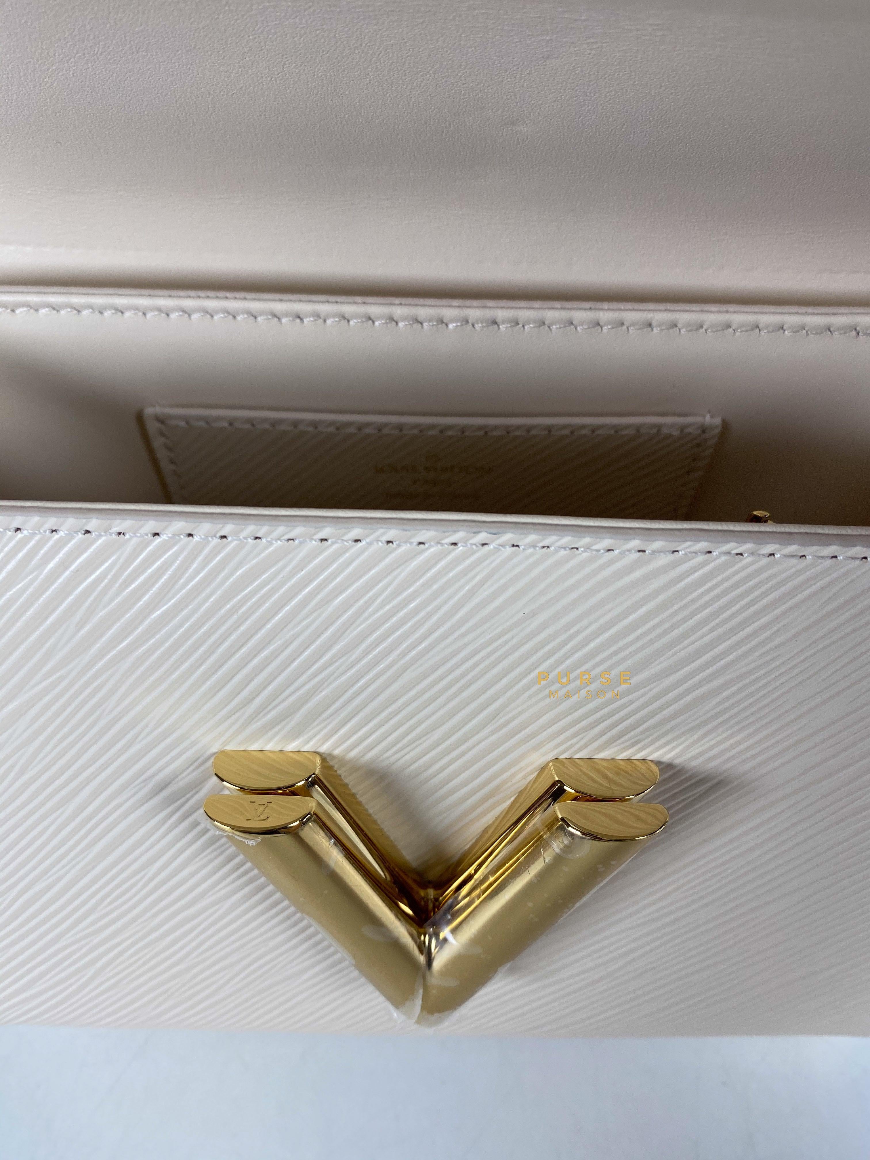Louis Vuitton Twist PM Quartz White Epi Leather in Gold Hardware (Microchip) | Purse Maison Luxury Bags Shop