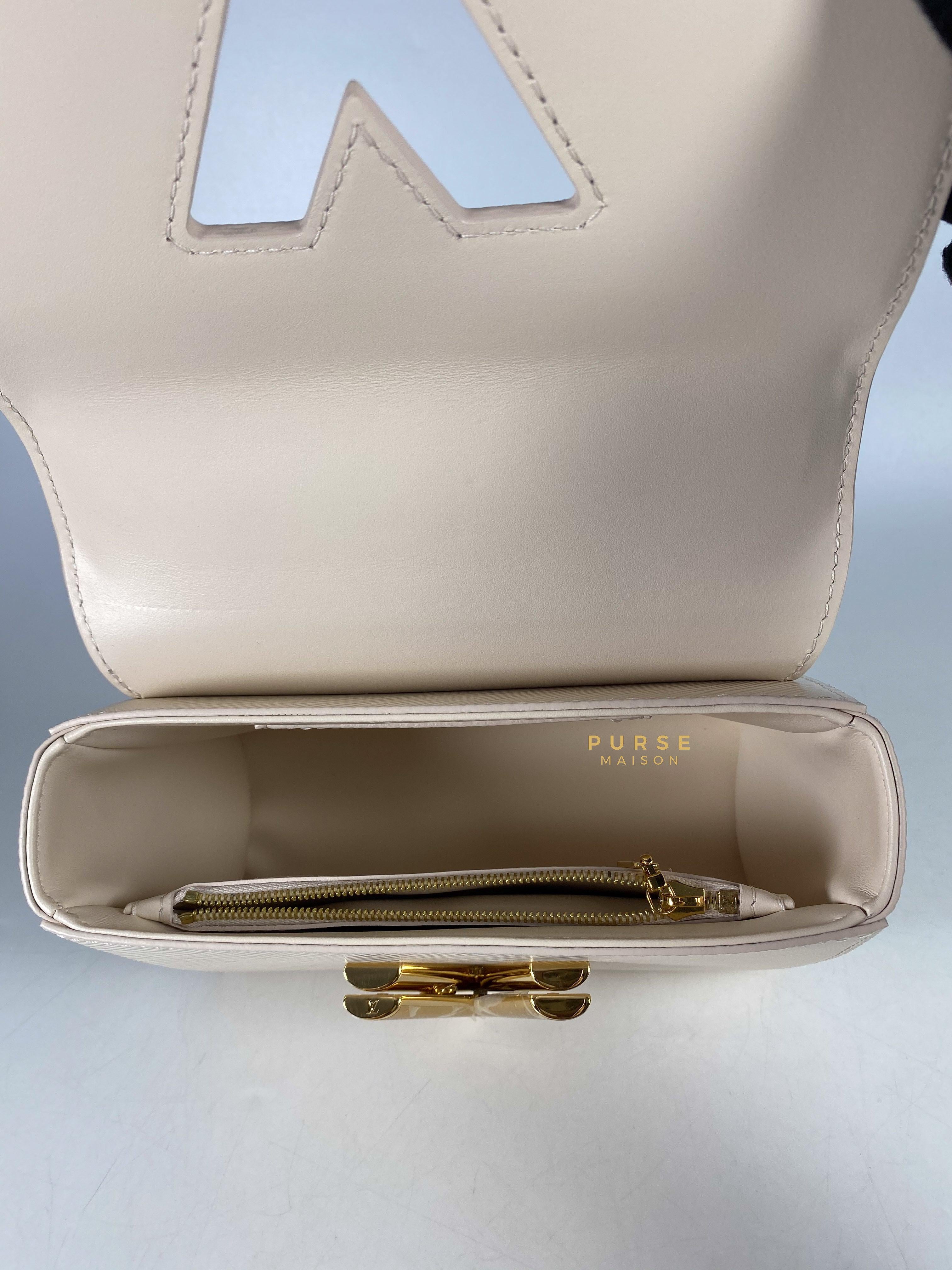 Louis Vuitton Twist PM Quartz White Epi Leather in Gold Hardware (Microchip) | Purse Maison Luxury Bags Shop
