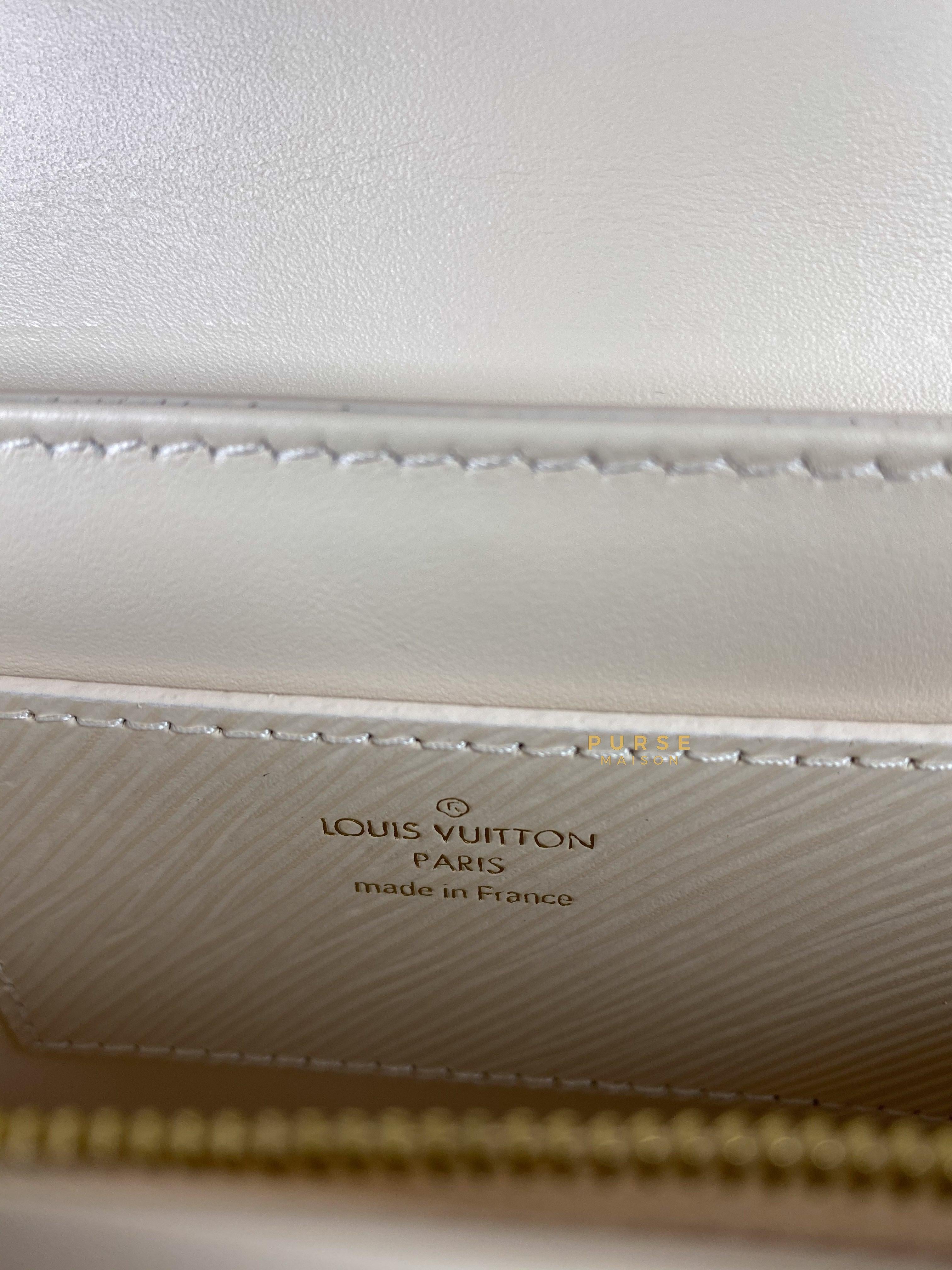 Louis Vuitton Twist PM Quartz White Epi Leather in Gold Hardware (Microchip) | Purse Maison Luxury Bags Shop