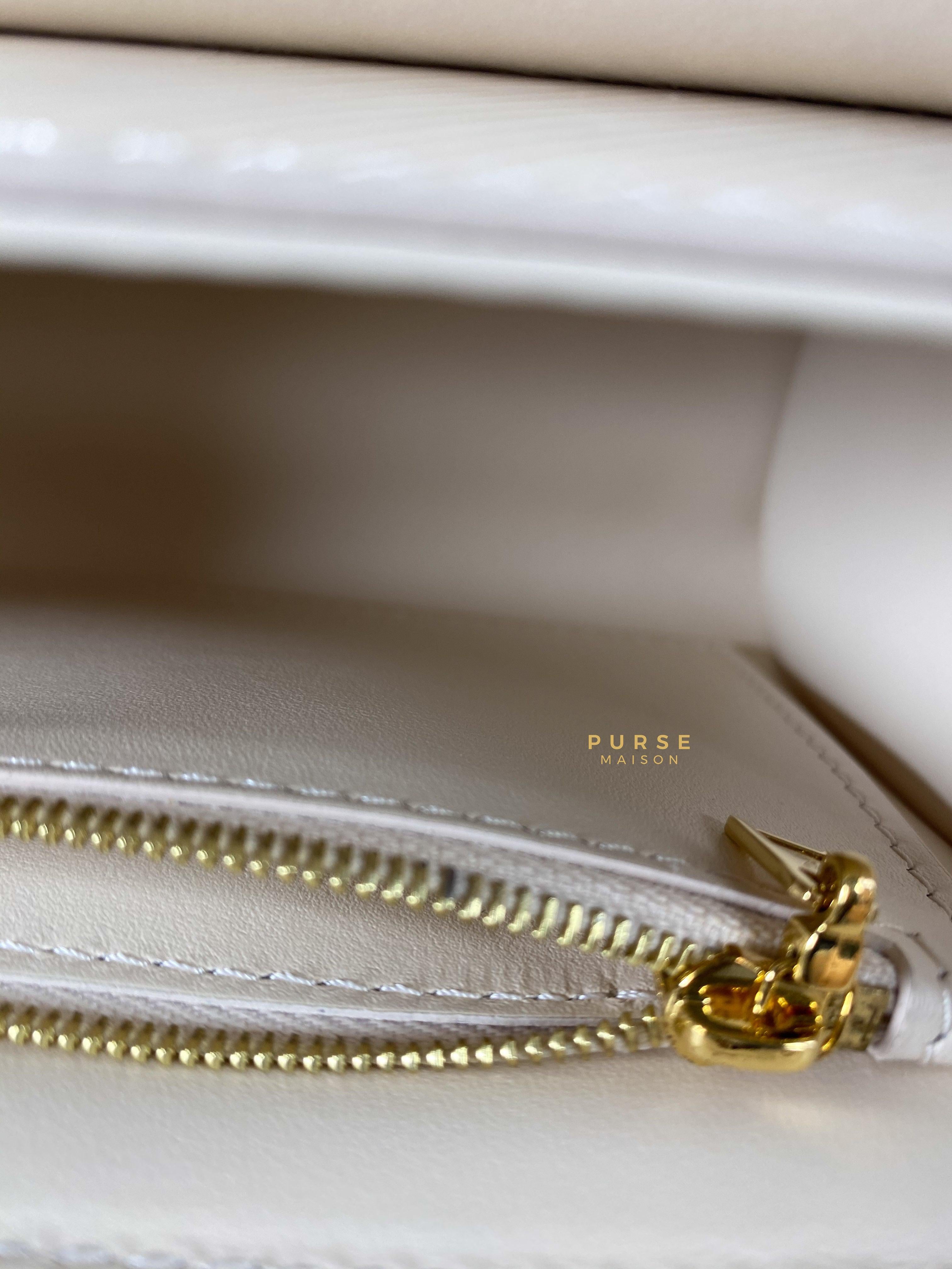 Louis Vuitton Twist PM Quartz White Epi Leather in Gold Hardware (Microchip) | Purse Maison Luxury Bags Shop