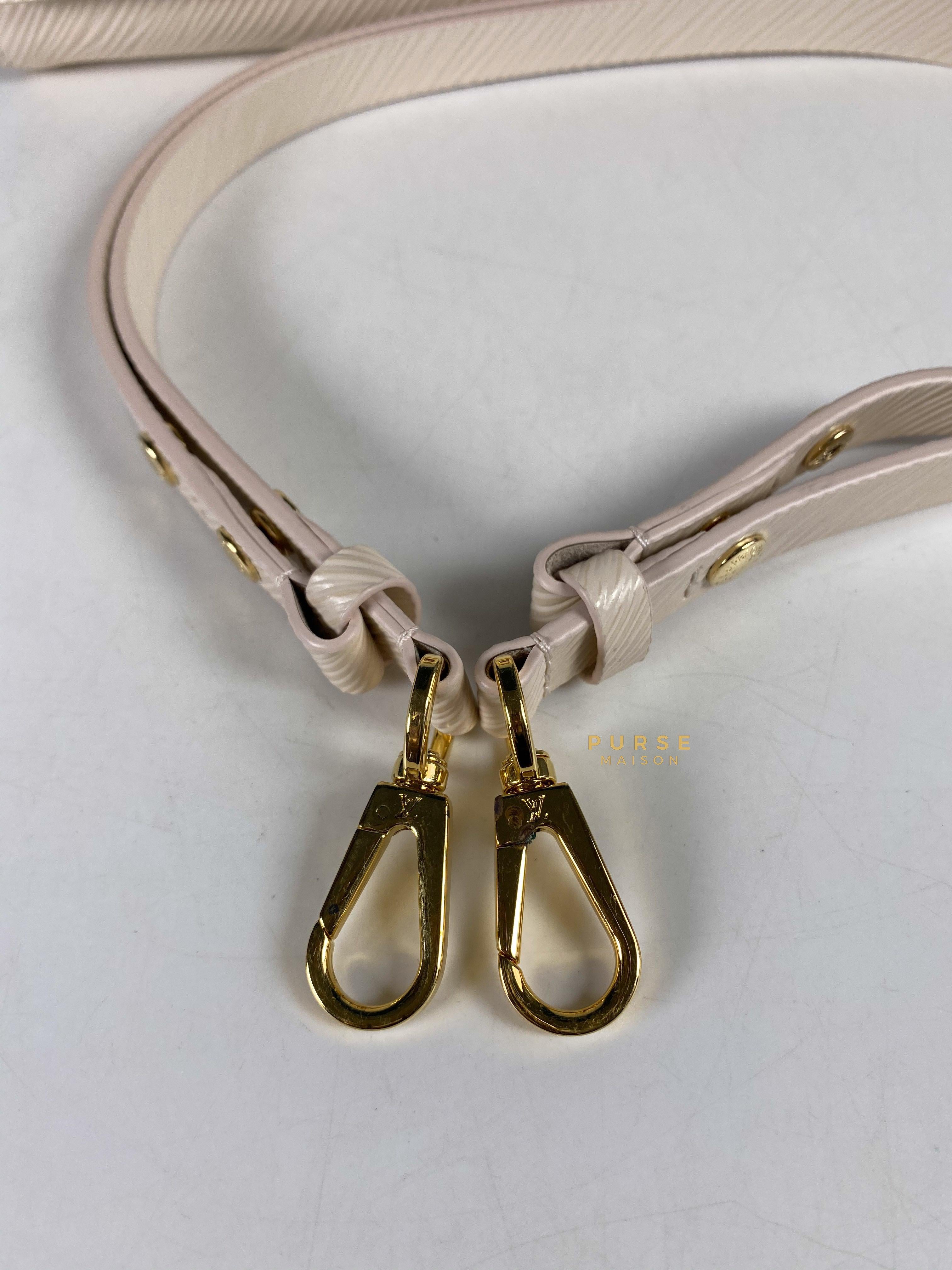 Louis Vuitton Twist PM Quartz White Epi Leather in Gold Hardware (Microchip) | Purse Maison Luxury Bags Shop