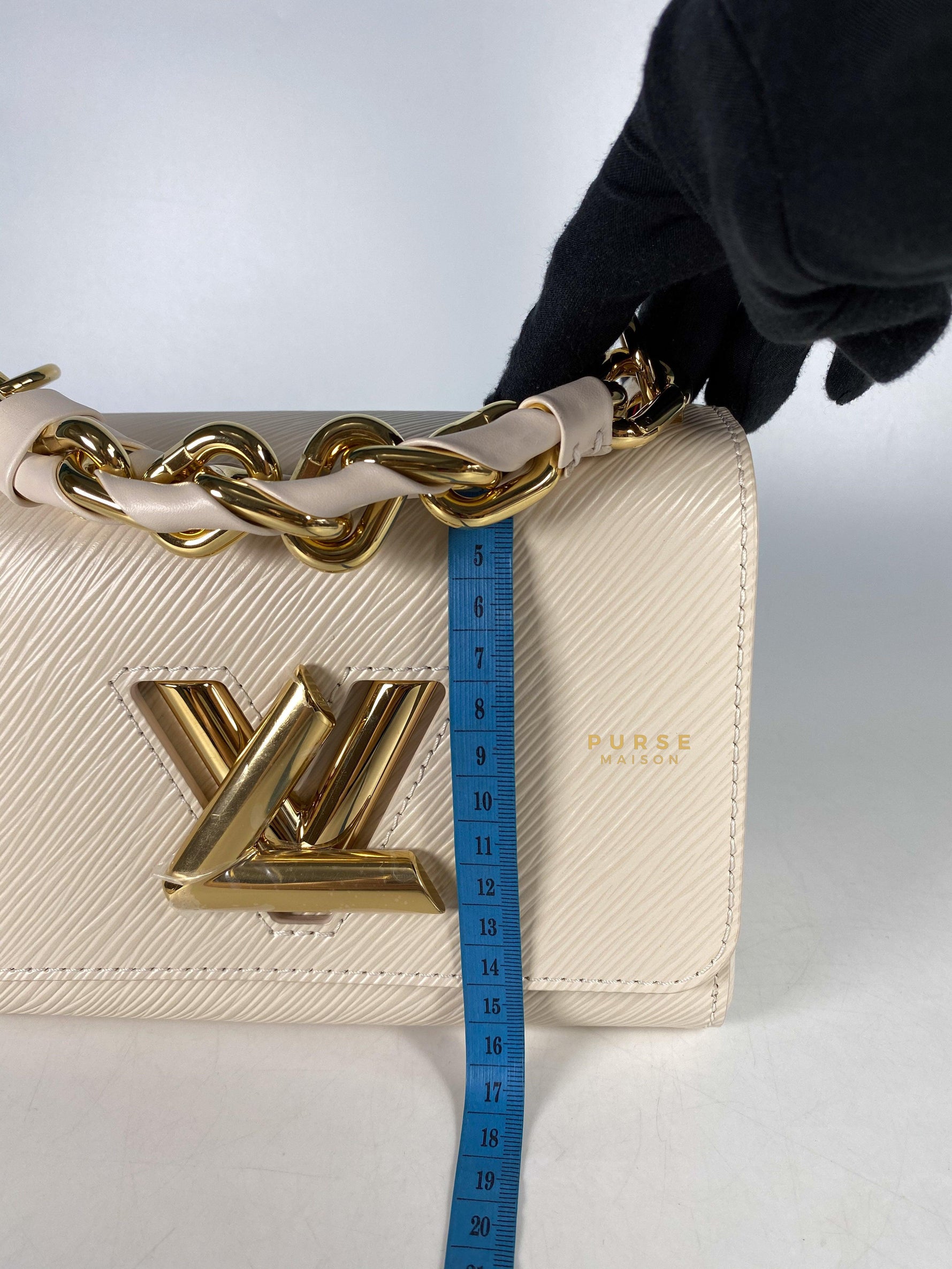 Louis Vuitton Twist PM Quartz White Epi Leather in Gold Hardware (Microchip) | Purse Maison Luxury Bags Shop