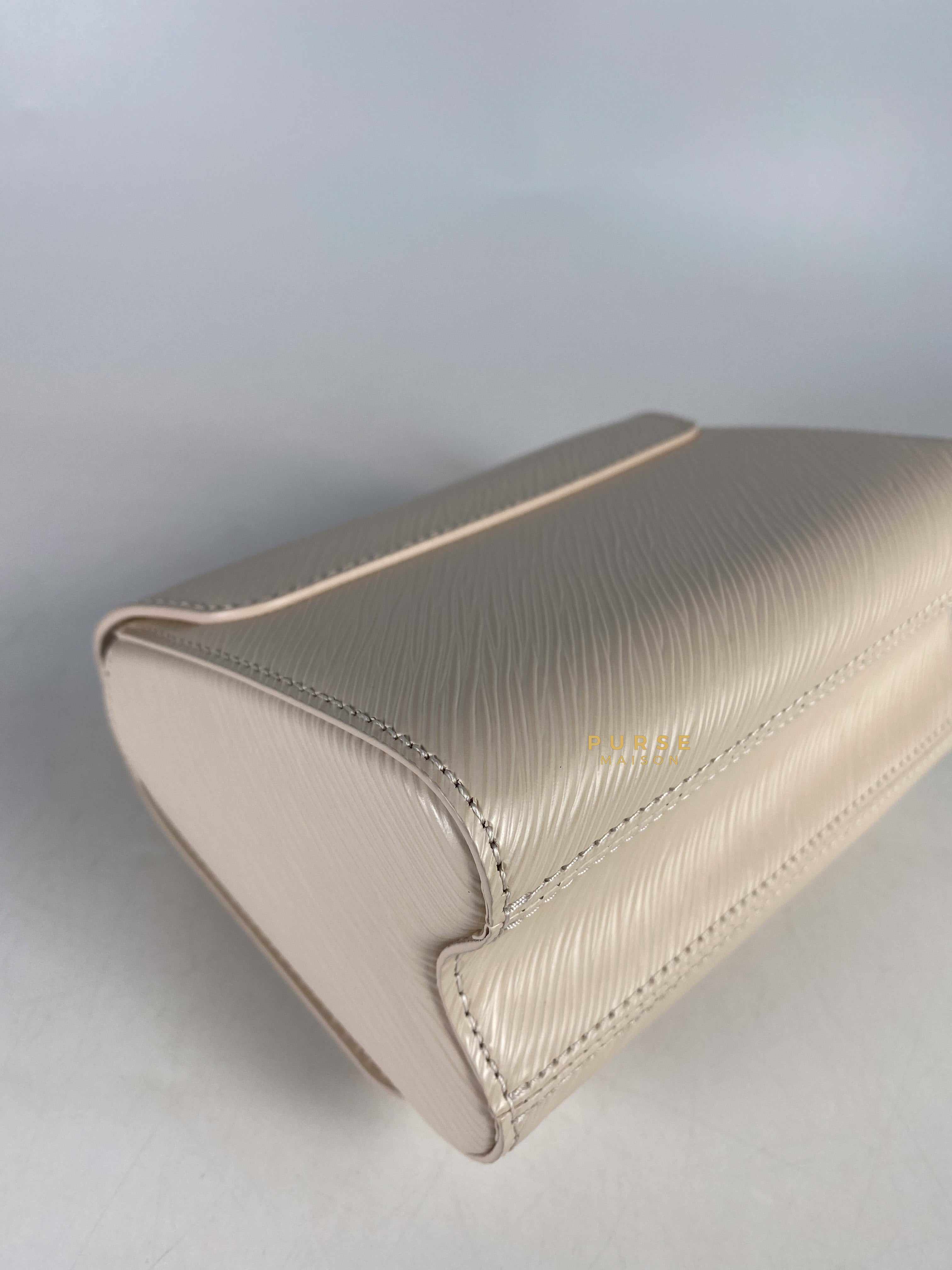 Louis Vuitton Twist PM Quartz White Epi Leather in Gold Hardware (Microchip) | Purse Maison Luxury Bags Shop