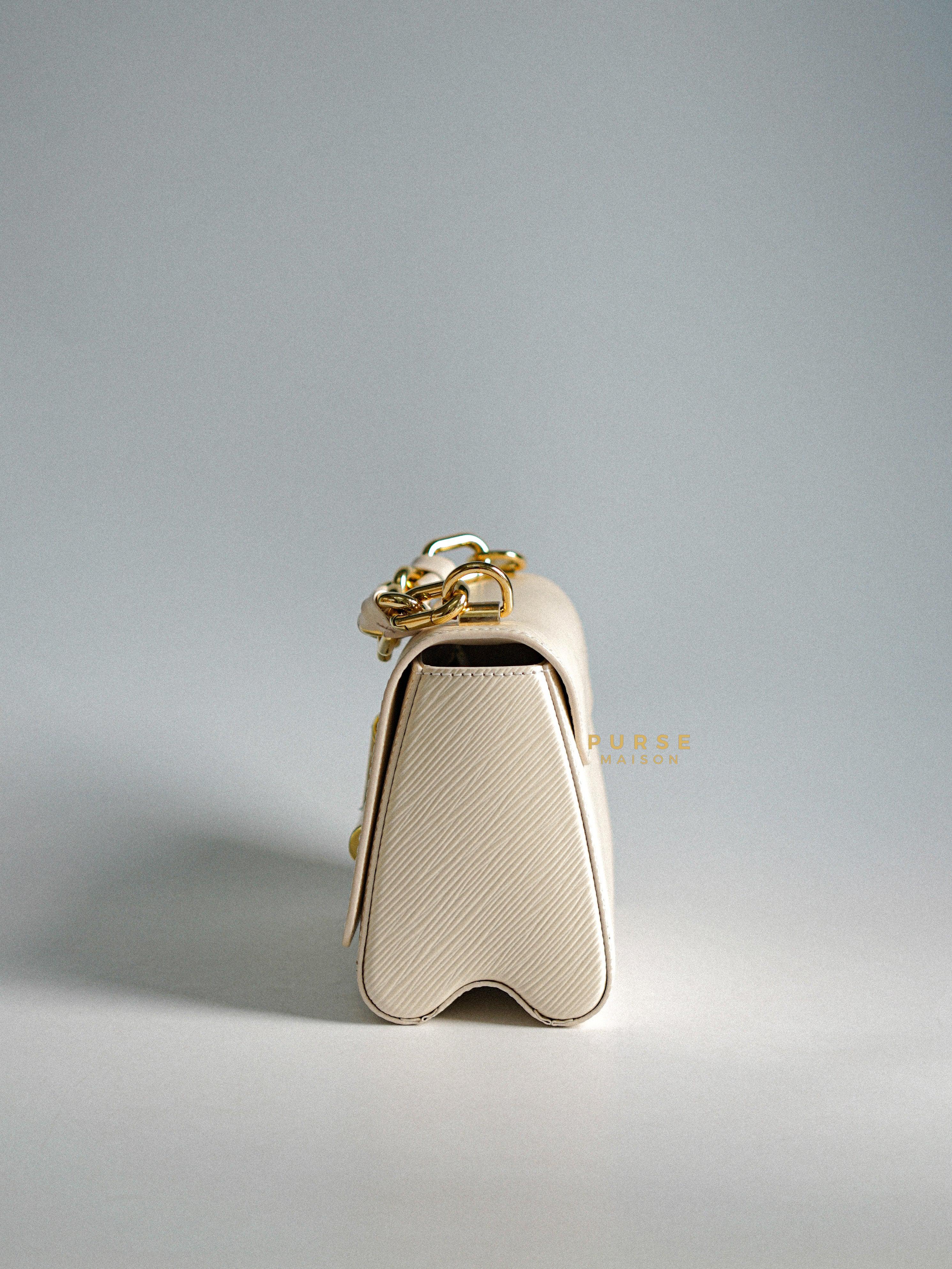 Louis Vuitton Twist PM Quartz White Epi Leather in Gold Hardware (Microchip) | Purse Maison Luxury Bags Shop