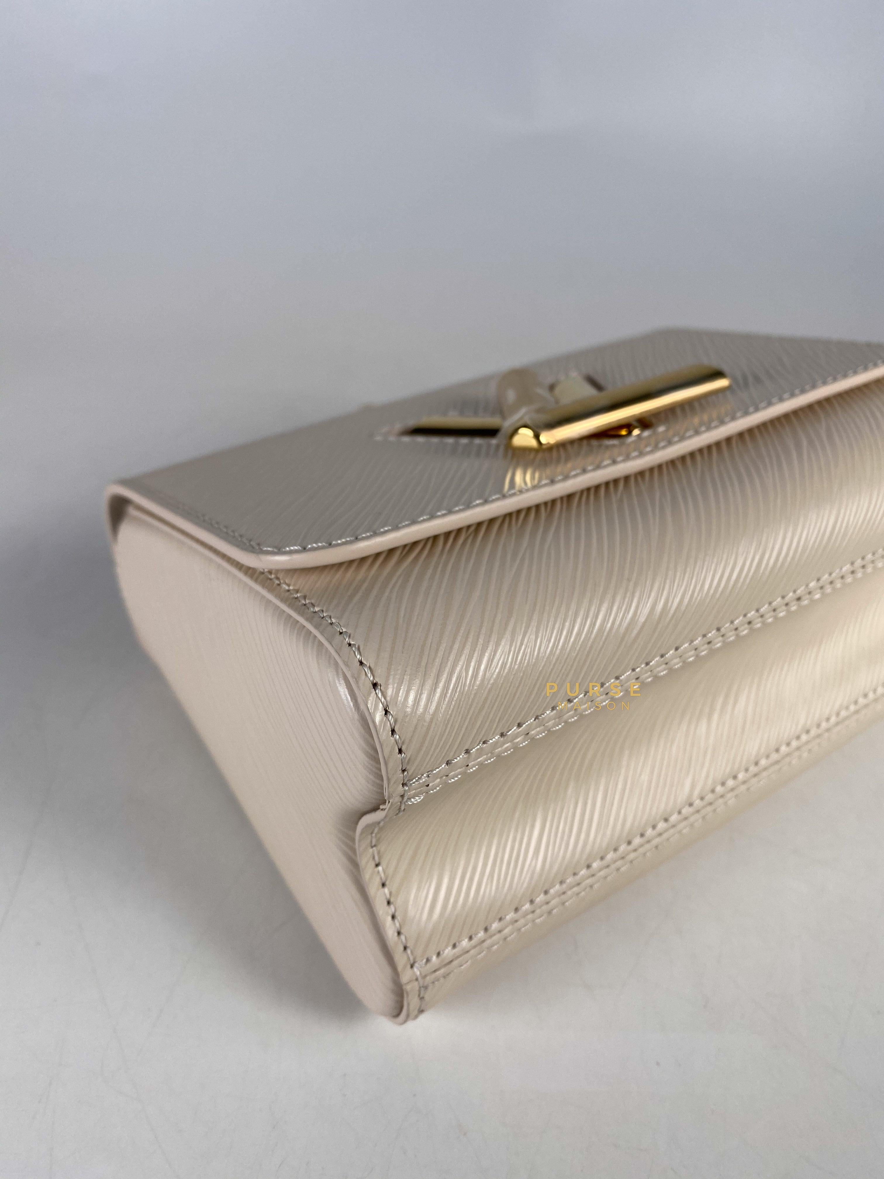 Louis Vuitton Twist PM Quartz White Epi Leather in Gold Hardware (Microchip) | Purse Maison Luxury Bags Shop