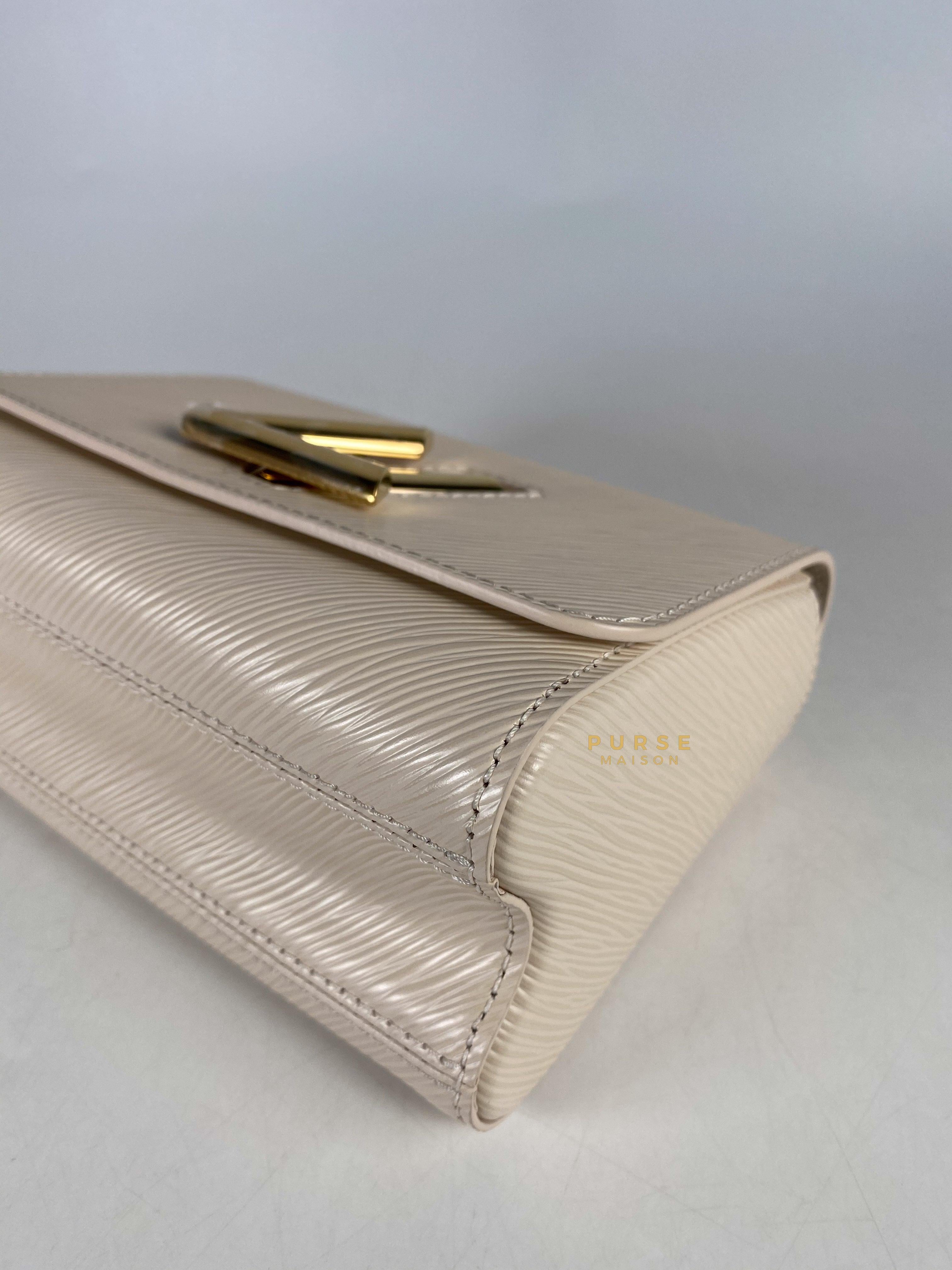 Louis Vuitton Twist PM Quartz White Epi Leather in Gold Hardware (Microchip) | Purse Maison Luxury Bags Shop