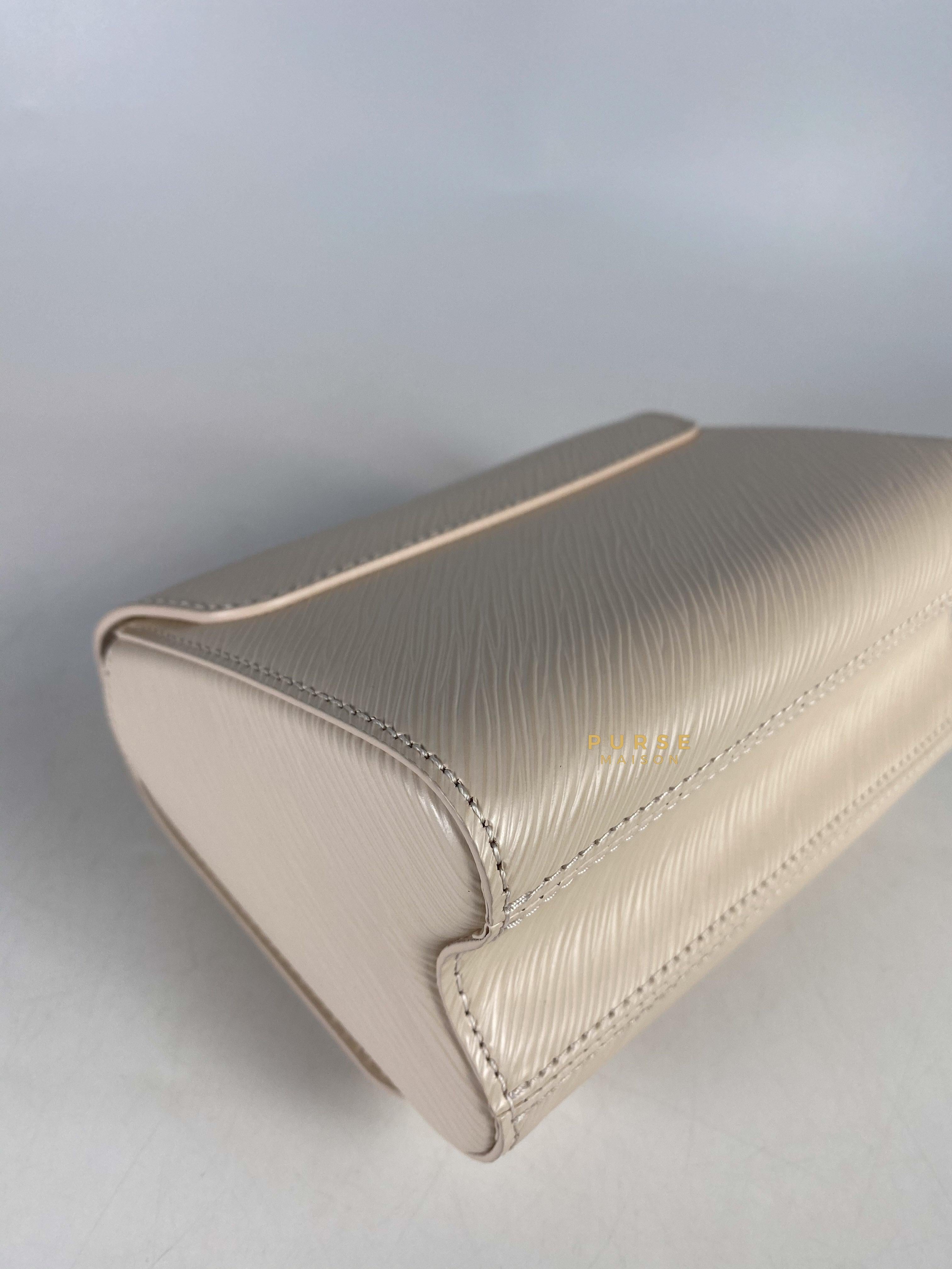 Louis Vuitton Twist PM Quartz White Epi Leather in Gold Hardware (Microchip) | Purse Maison Luxury Bags Shop