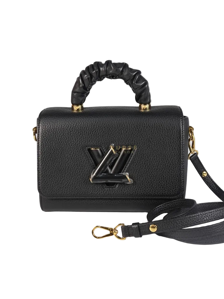 Lv Twist Lv Black Purse Louis Vuitton Black Veau Satin Monogram Twist MM Bag – THE CLOSET