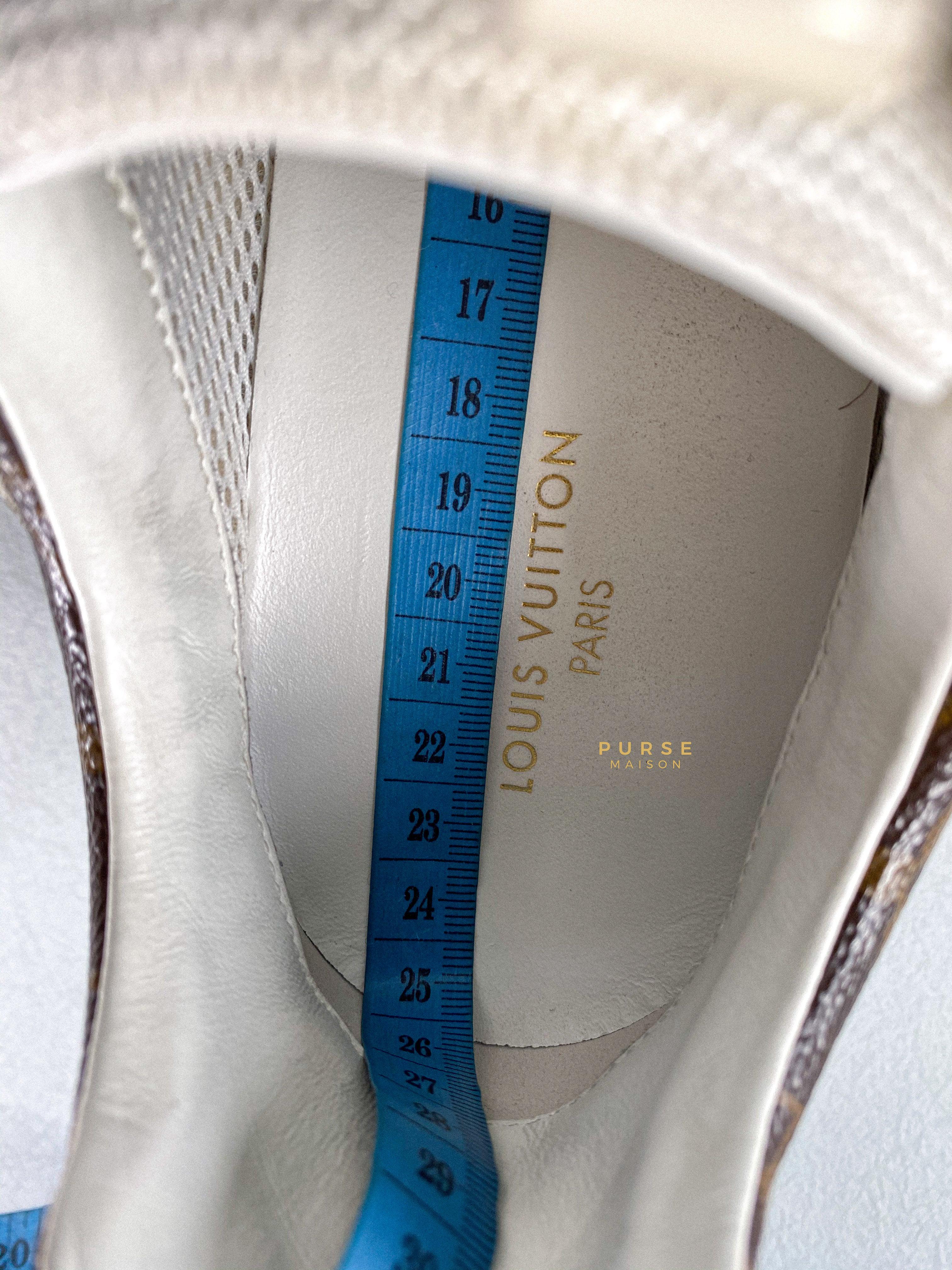 Louis Vuitton White Mesh and Leather Run Away Lace Up Sneakers Size 37 (25cm) | Purse Maison Luxury Bags Shop