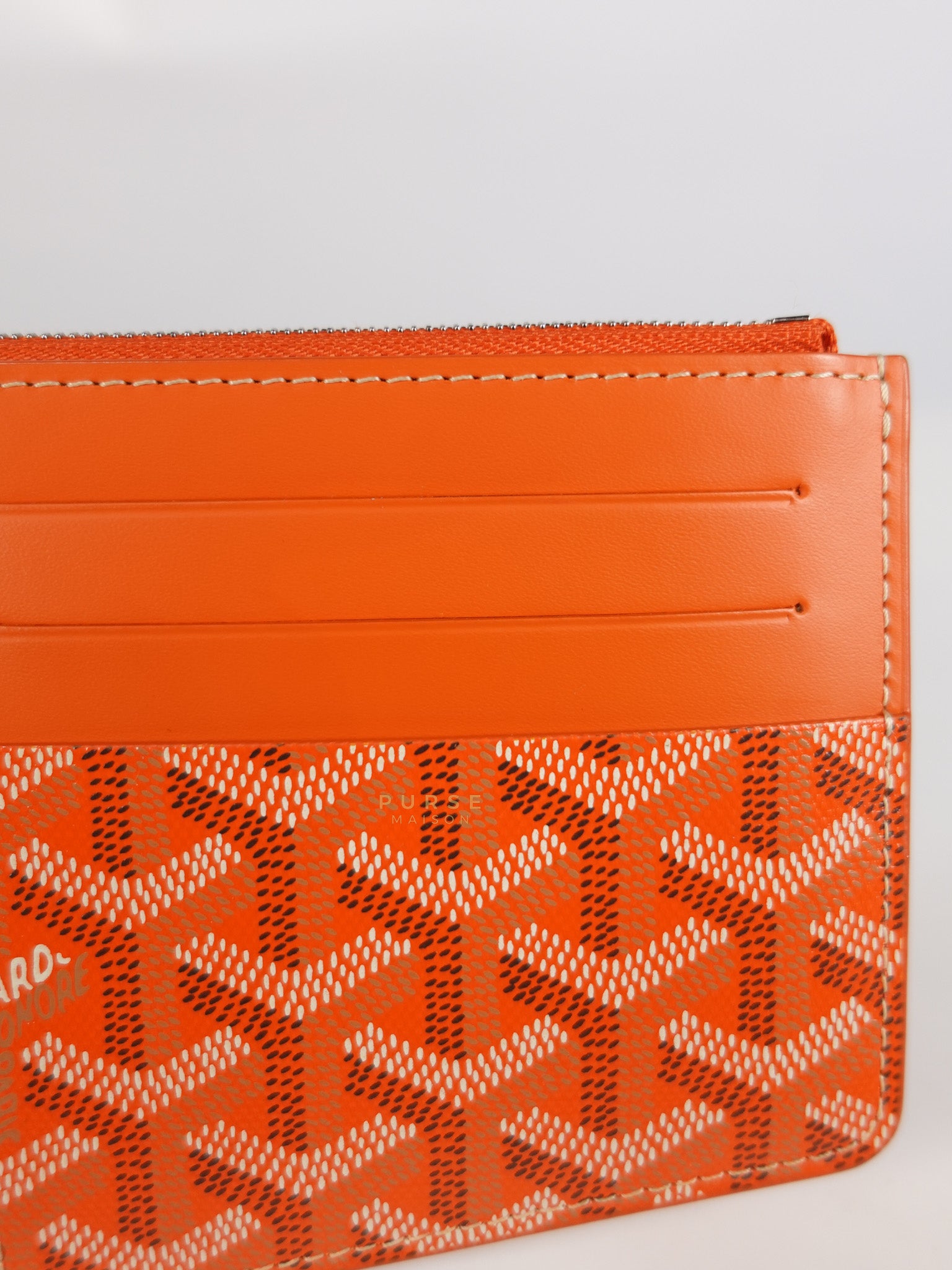 Louise Insert Zippy Wallet in Orange Goyardine Canvas | Purse Maison Luxury Bags Shop