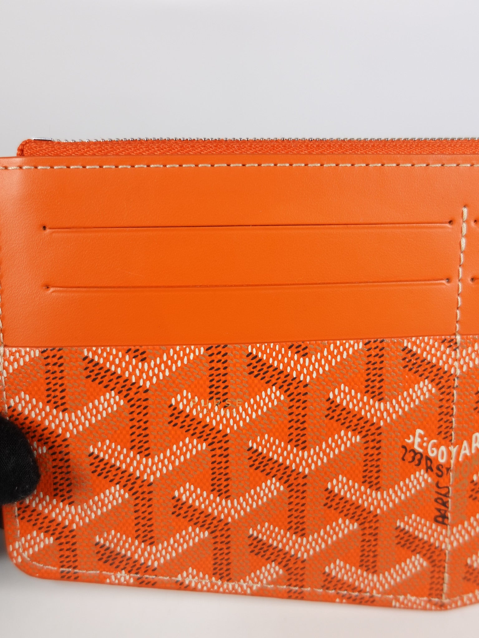 Louise Insert Zippy Wallet in Orange Goyardine Canvas | Purse Maison Luxury Bags Shop