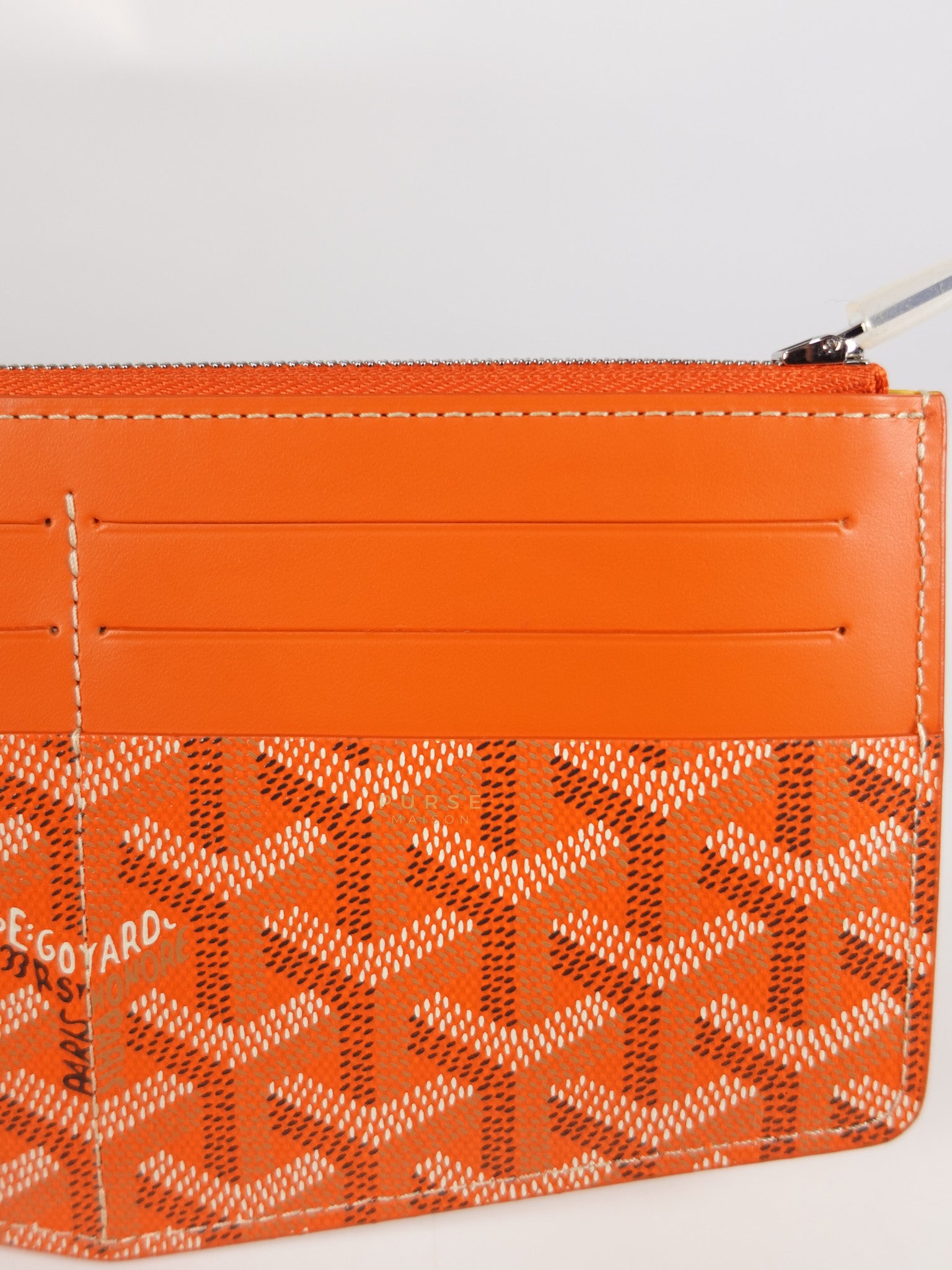 Louise Insert Zippy Wallet in Orange Goyardine Canvas | Purse Maison Luxury Bags Shop