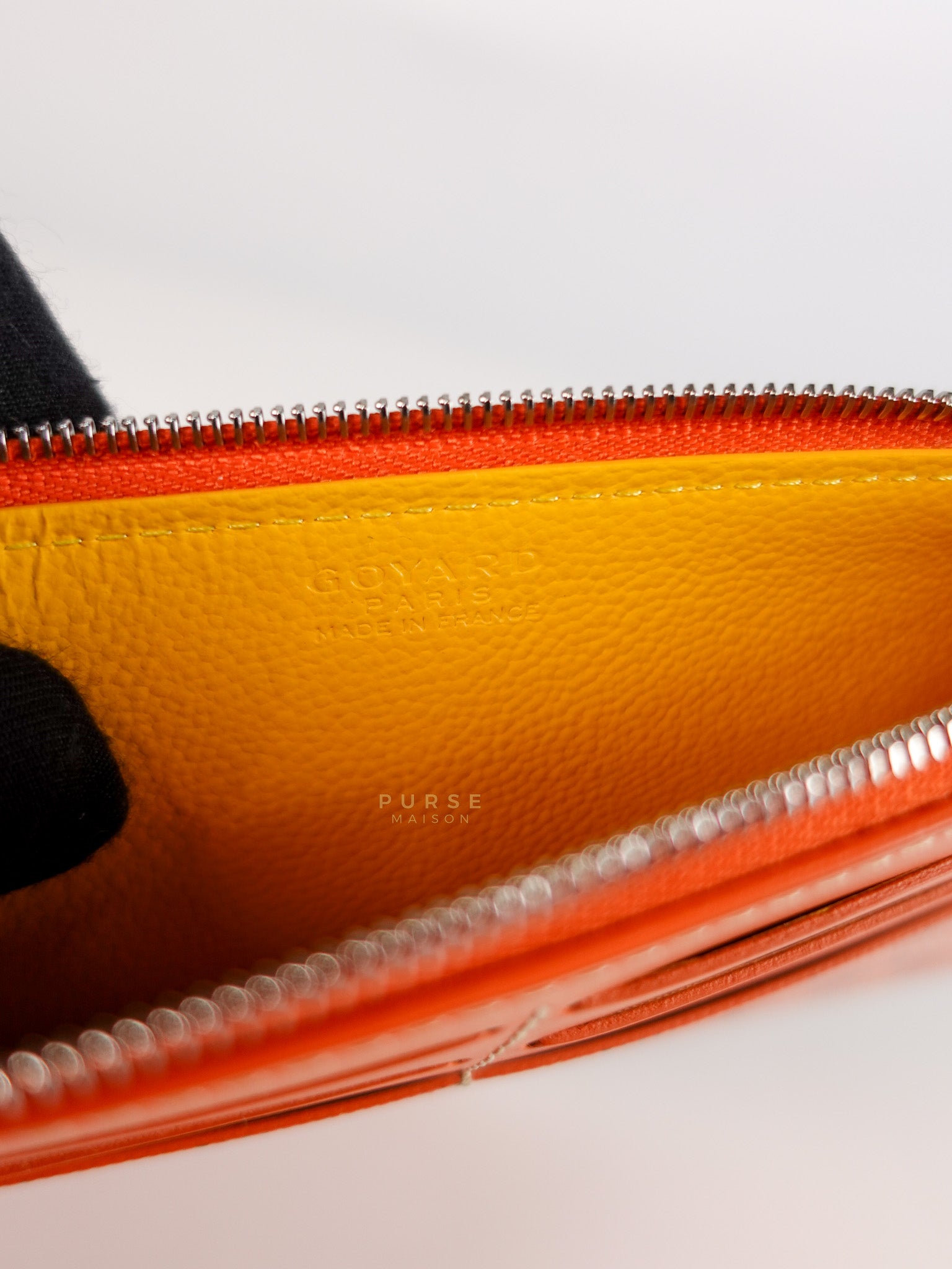 Louise Insert Zippy Wallet in Orange Goyardine Canvas | Purse Maison Luxury Bags Shop