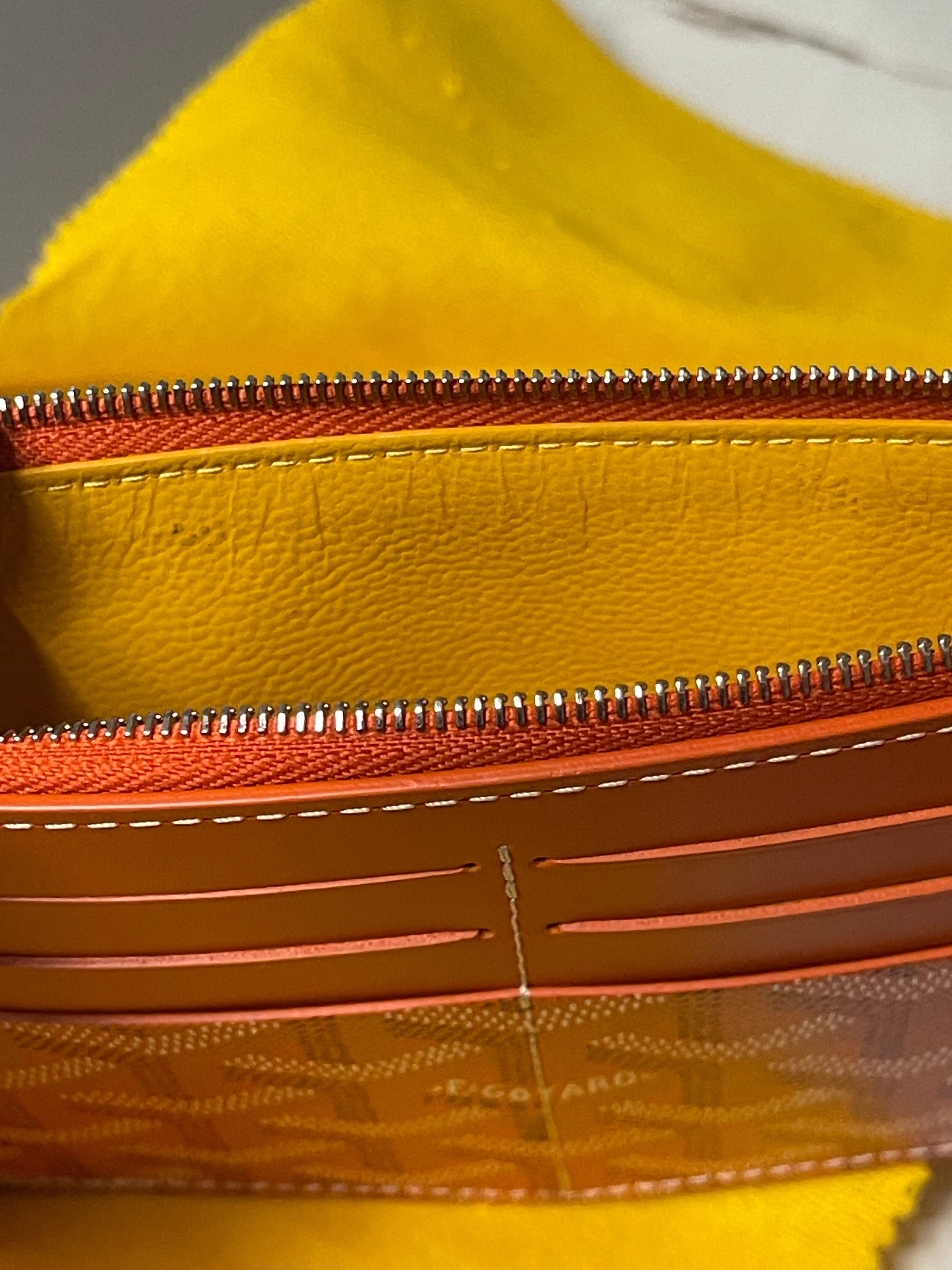 Louise Insert Zippy Wallet in Orange Goyardine Canvas | Purse Maison Luxury Bags Shop